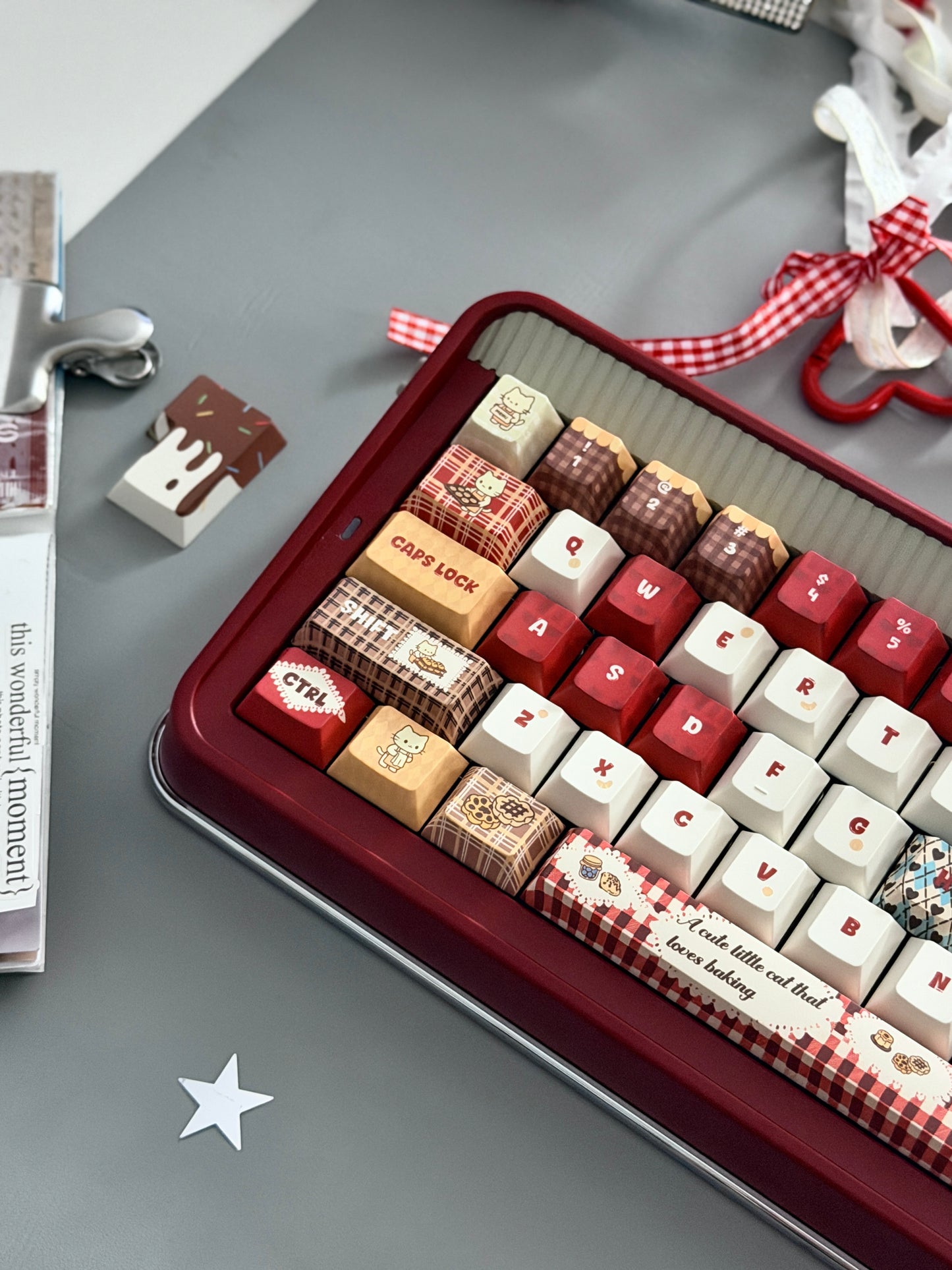 ONLY 1 Instock Olleh65 Prebuilt Aluminum Custom Mechanical Keyboard Red Set ➕ Soap Number Pad