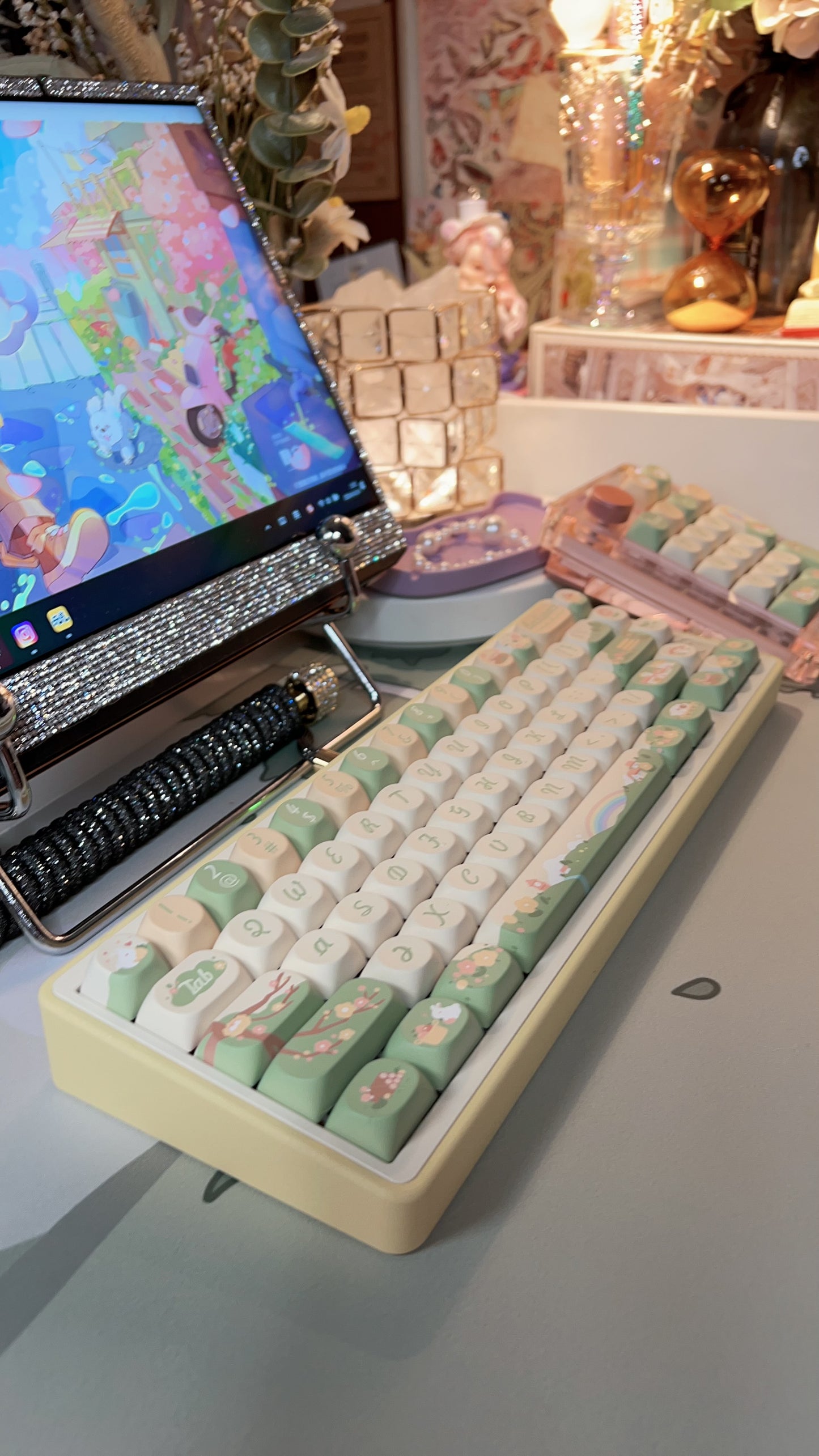 Pre-order Prebuild Story65 Creamy Pastel Yellow Beige Aluminum Mechanical Customized Keyboard