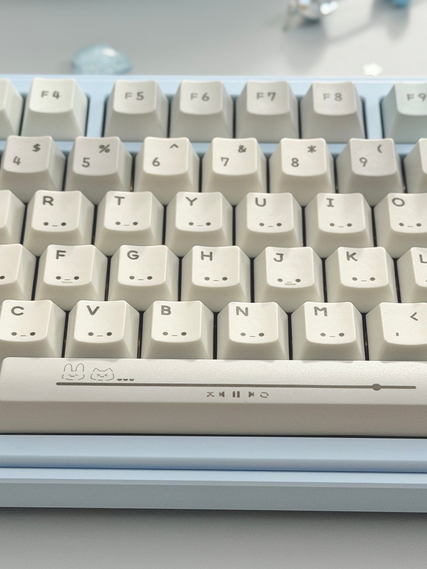 ONLY 1 Instock Prebuilt Aluminum Custom Mechanical Keyboard Bread80 Wireless Pale Blue Set