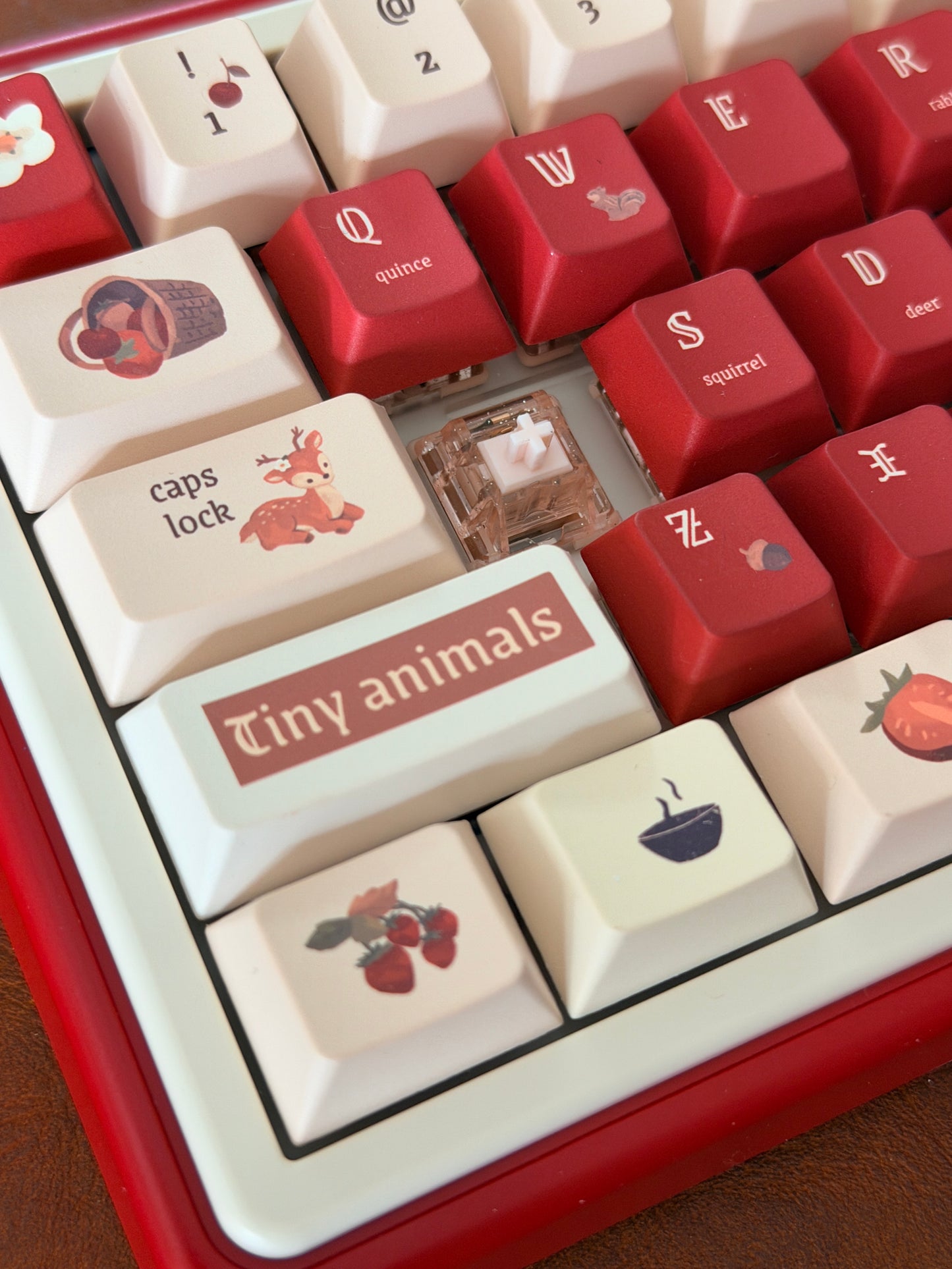 Unboxing Clearance UR65 Cute Red Mechanical Customized Keyboard (Tri-mode Gasket Hot-Swappable RGB