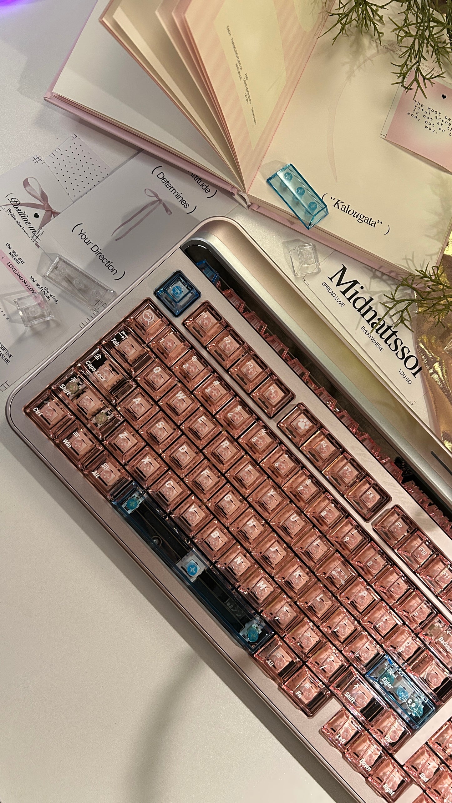 PREORDER Prebuilt Targa98 silver pink Aluminum Customized Mechanical Keyboard