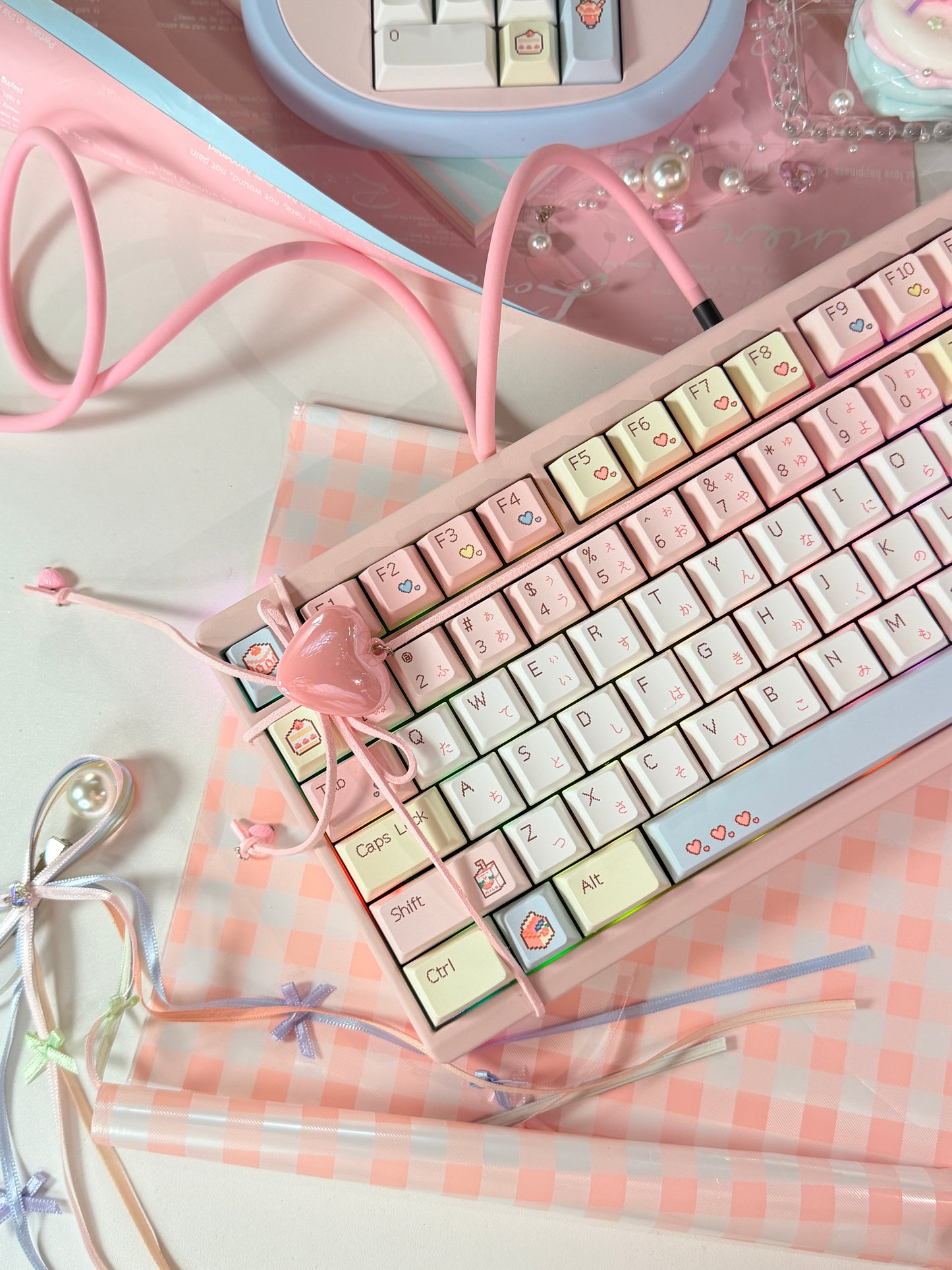 #0233 Pixel Cake Pastel Pink Keycap Set（not including keyboard）
