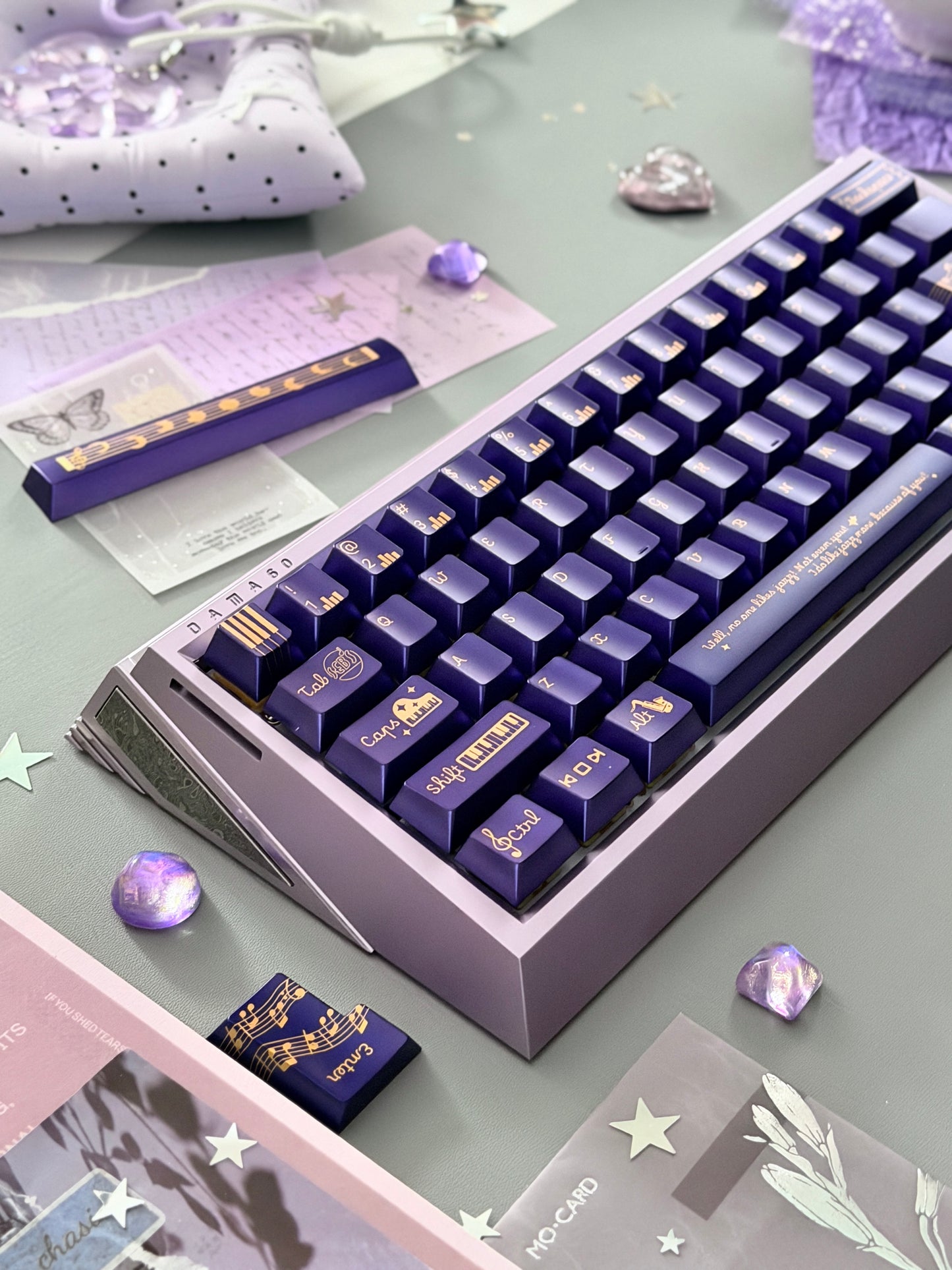 ONLY 1 Instock Prebuilt Aluminum Customized Mechanical Keyboard DAMA60 Anodized Purple Set