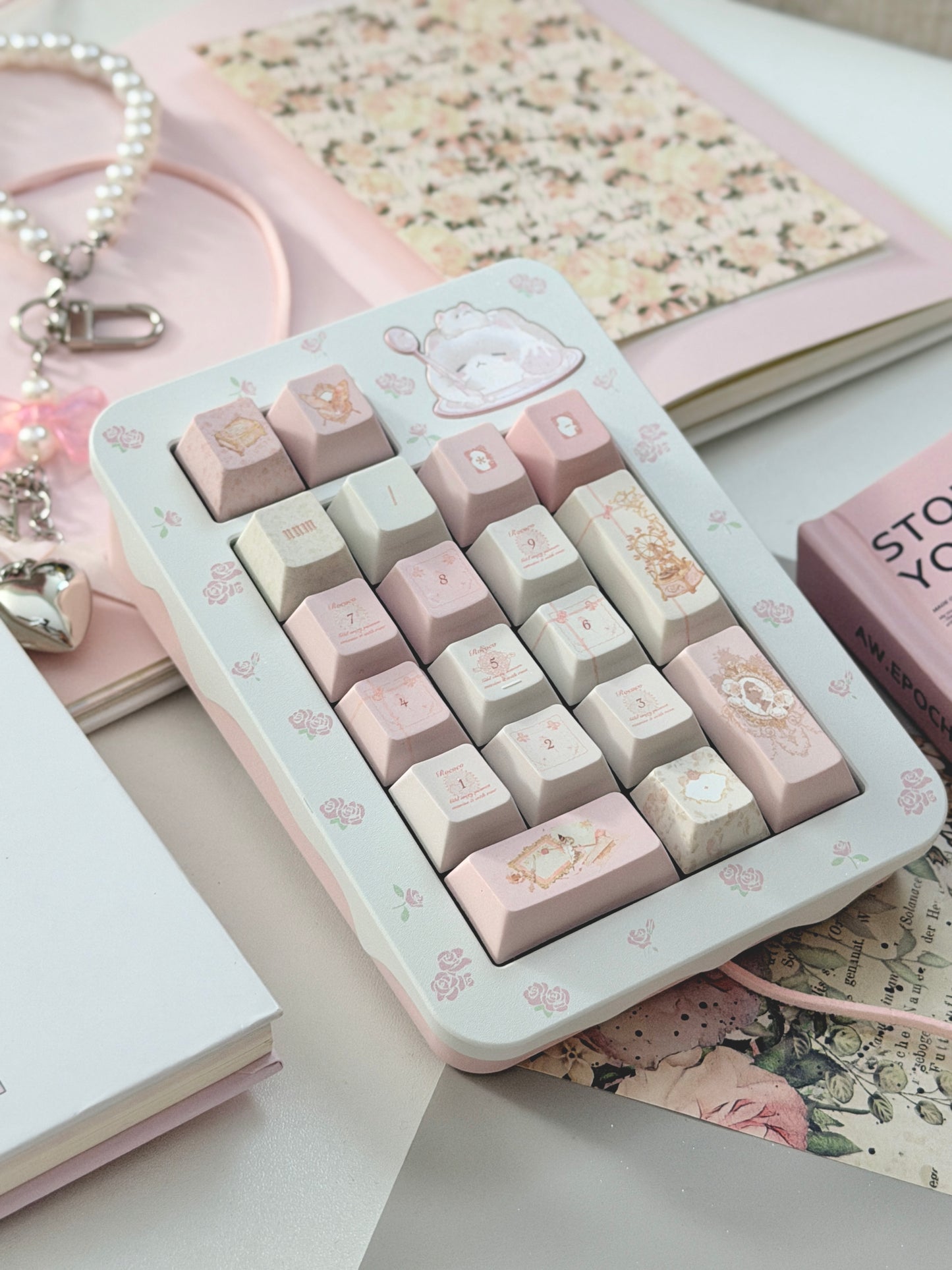 ONLY 1 Instock Prebuilt Aluminum Customized Mechanical Keyboard Cookies75 Pink Sugar Set & Cake Pad