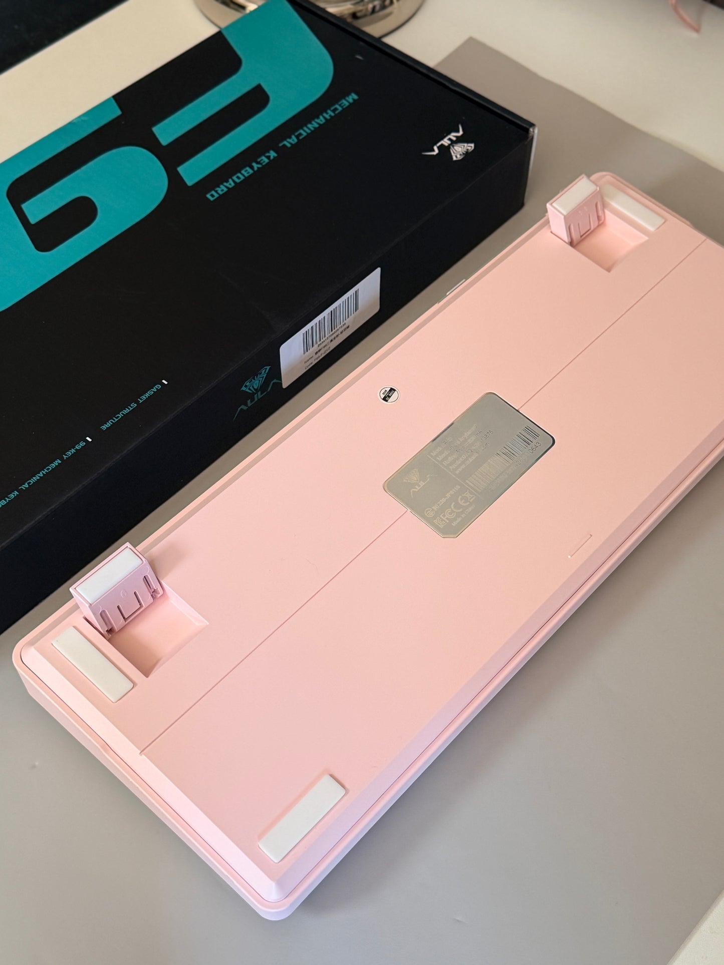 Unboxing Clearance ONLY 1 Instock Light Pink AULA F99 Wireless Mechanical Silent Keyboard with Numpad RGB Backlit