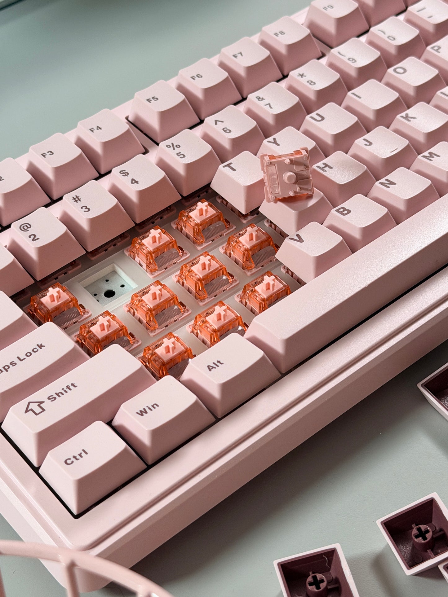 Unboxing Clearance ONLY 1 Instock Light Pink AULA F99 Wireless Mechanical Silent Keyboard with Numpad RGB Backlit