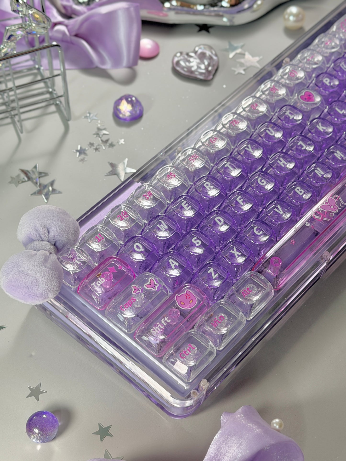 Unboxing Sample For Sale ONLY 1 Instock KiiBOOM Phantom 64 Crystal Acrylic Keyboard + custom Keycaps