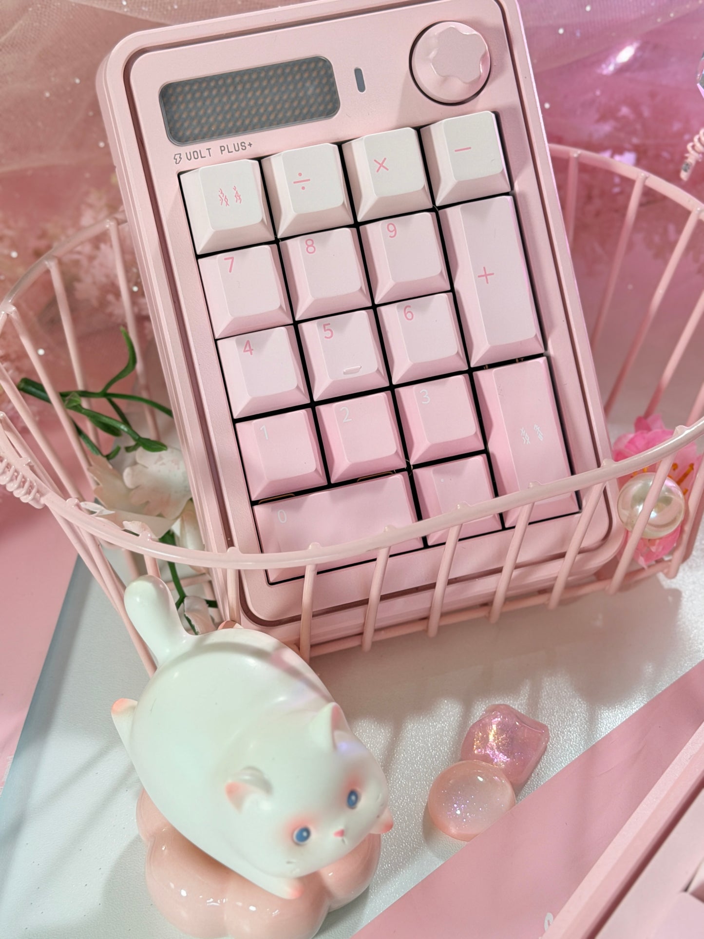 ONLY 1 Instock Prebuilt Aluminum Customized Mechanical Keyboard PERCENTSTUDIO VOLT2.0 Pale Pink Set + VOLT PLUS PAD