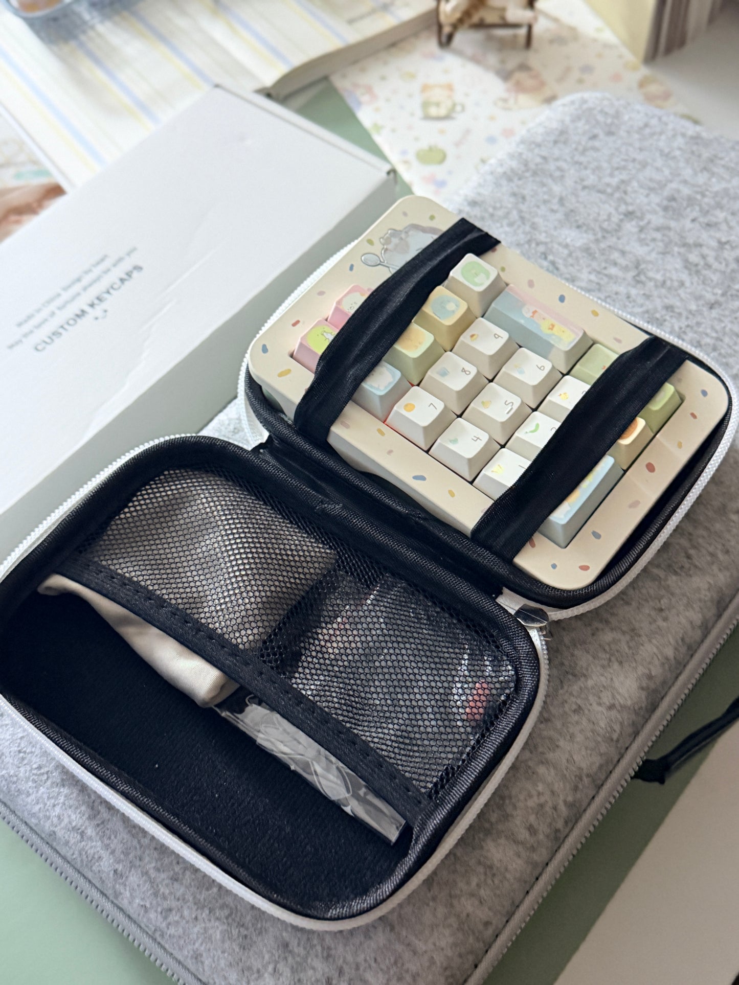 ONLY 1 Instock Prebuilt Aluminum Customized Mechanical Keyboard Cookies75 Mint Sugar Set & Cake Pad