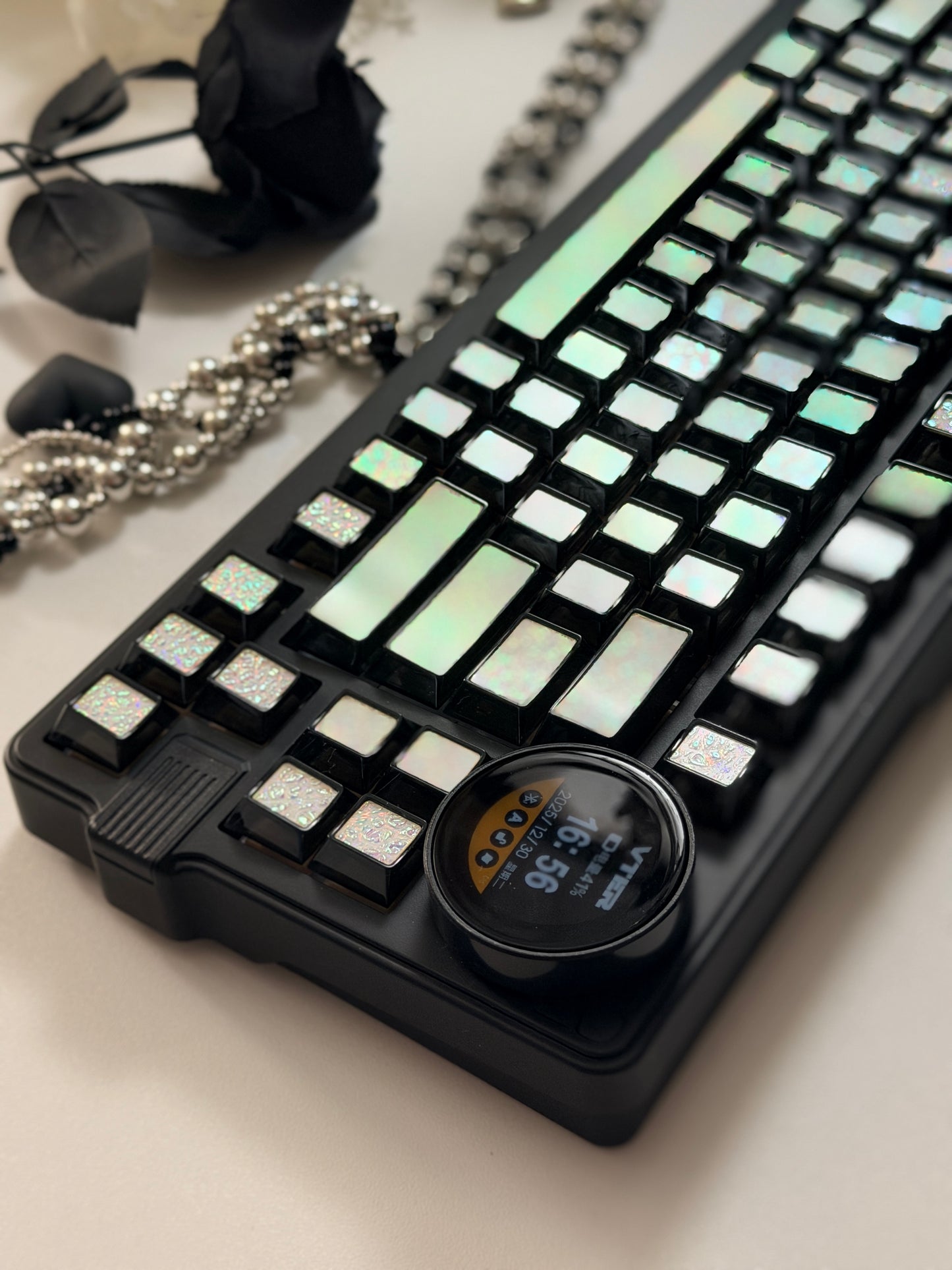Unboxing Clearance ONLY 1 Instock Prebuilt Aluminum Custom Mechanical Keyboard Feker K75(Vter K75)Black Set ➕ Coated Lacquer White-Mixed Keycaps