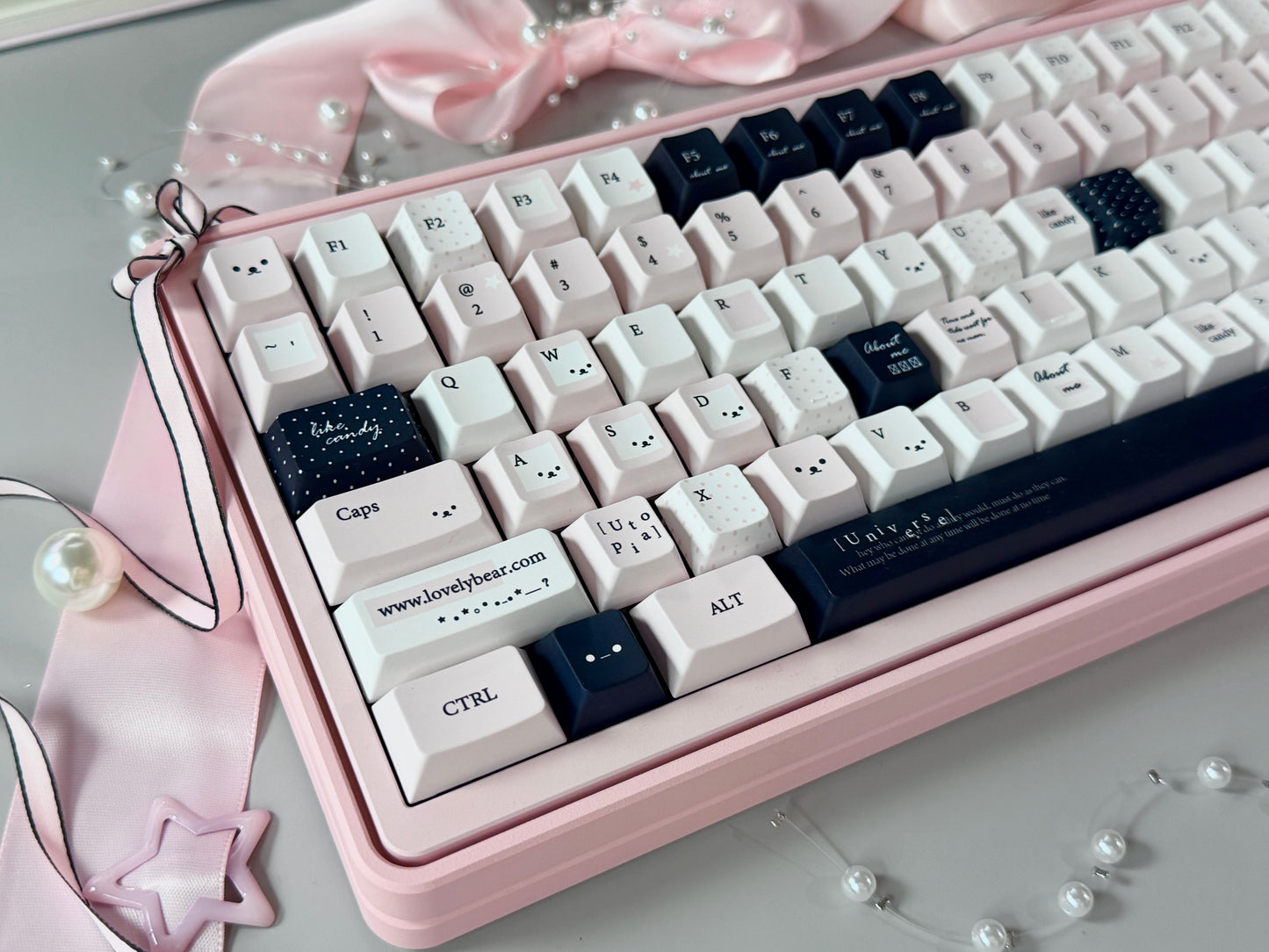 ONLY 1 INSTOCK Prebuilt Aluminum Custom Mechanical Keyboard PERCENTSTUDIO VOLT2.0 Pale Pink Set + VOLT PLUS PAD