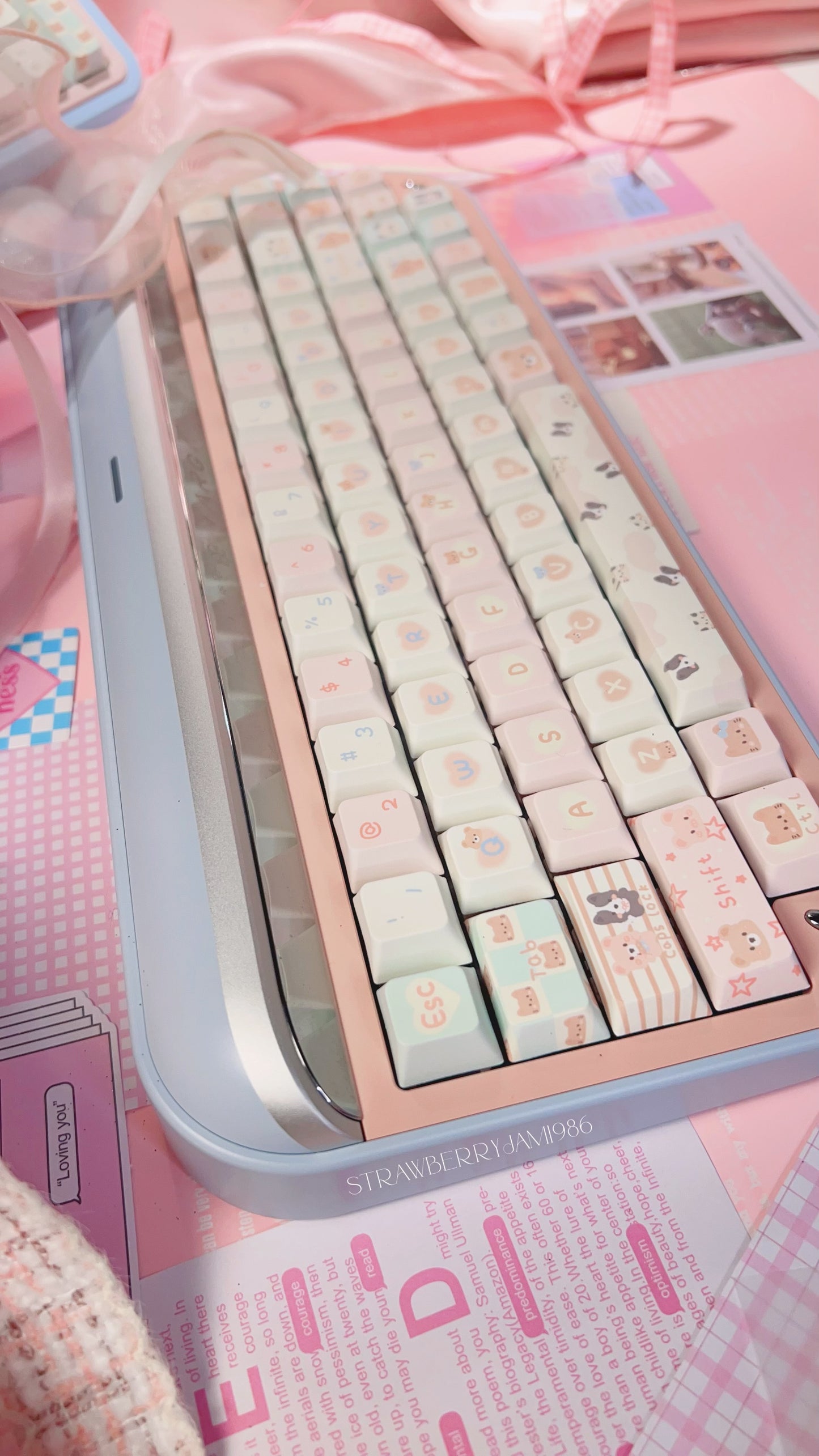 Preorder Prebuilt Targa65 Pink Blue Aluminum Customized Mechanical Keyboard