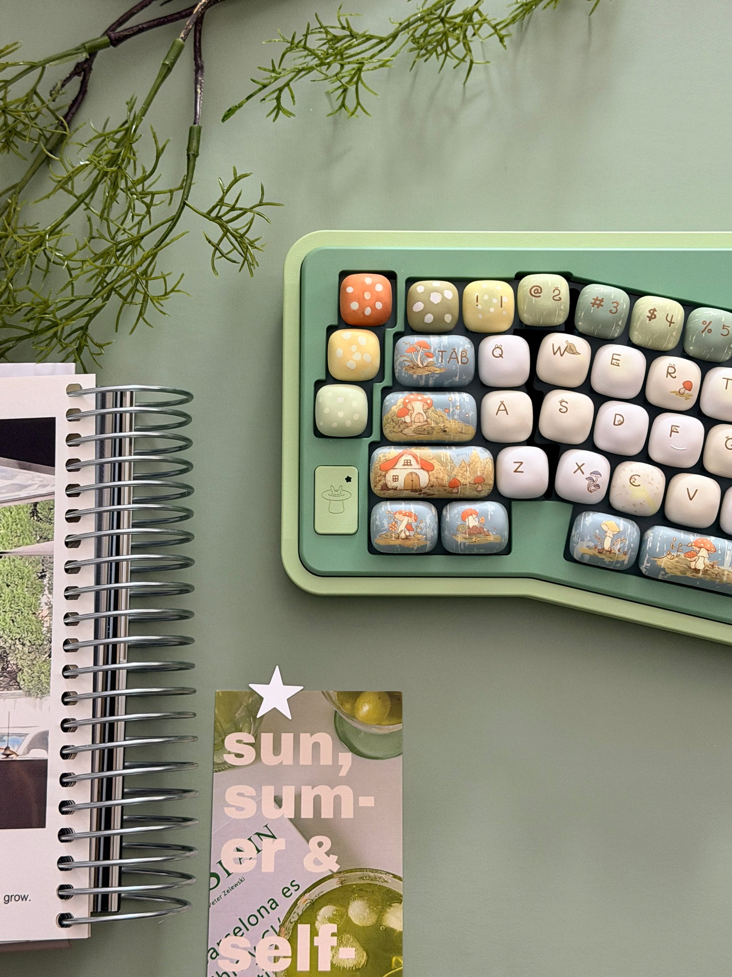 ONLY 1 Instock Prebuilt Aluminum Custom Mechanical Keyboard Green Vlice Ergonomic Set