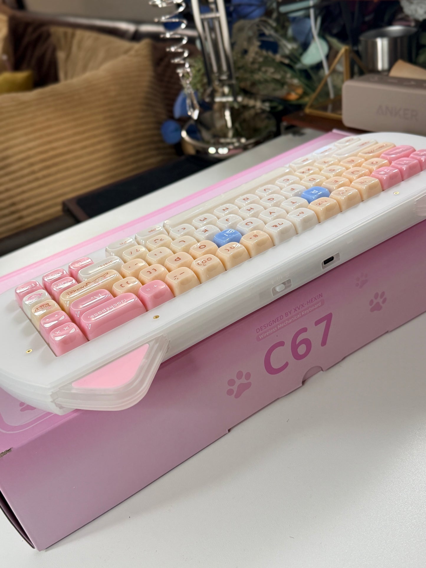 Unboxing Sample For Sale ONLY 1 Instock XVX C67 AcriCat Themed Wireless Acrylic Mechanical Keyboard