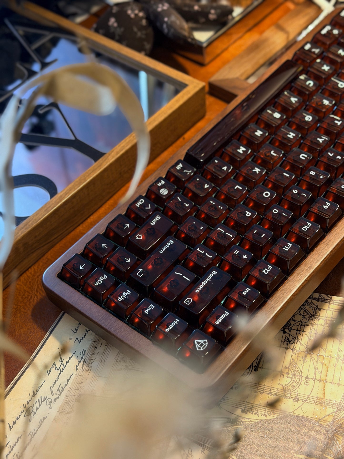Unboxing Clearance ONLY 1 Instock WOMIER WD75 WIRELESS WOODEN KEYBOARD ➕ lelelab Lele Gems Crystal Keycaps