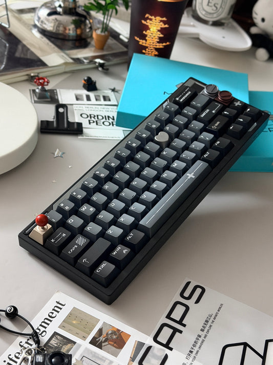 ONLY 1 Prebuilt Aluminum Custom Mechanical Keyboard Wuque Paper65 PRISM BLACK ➕ MCAPS Metal Keycap