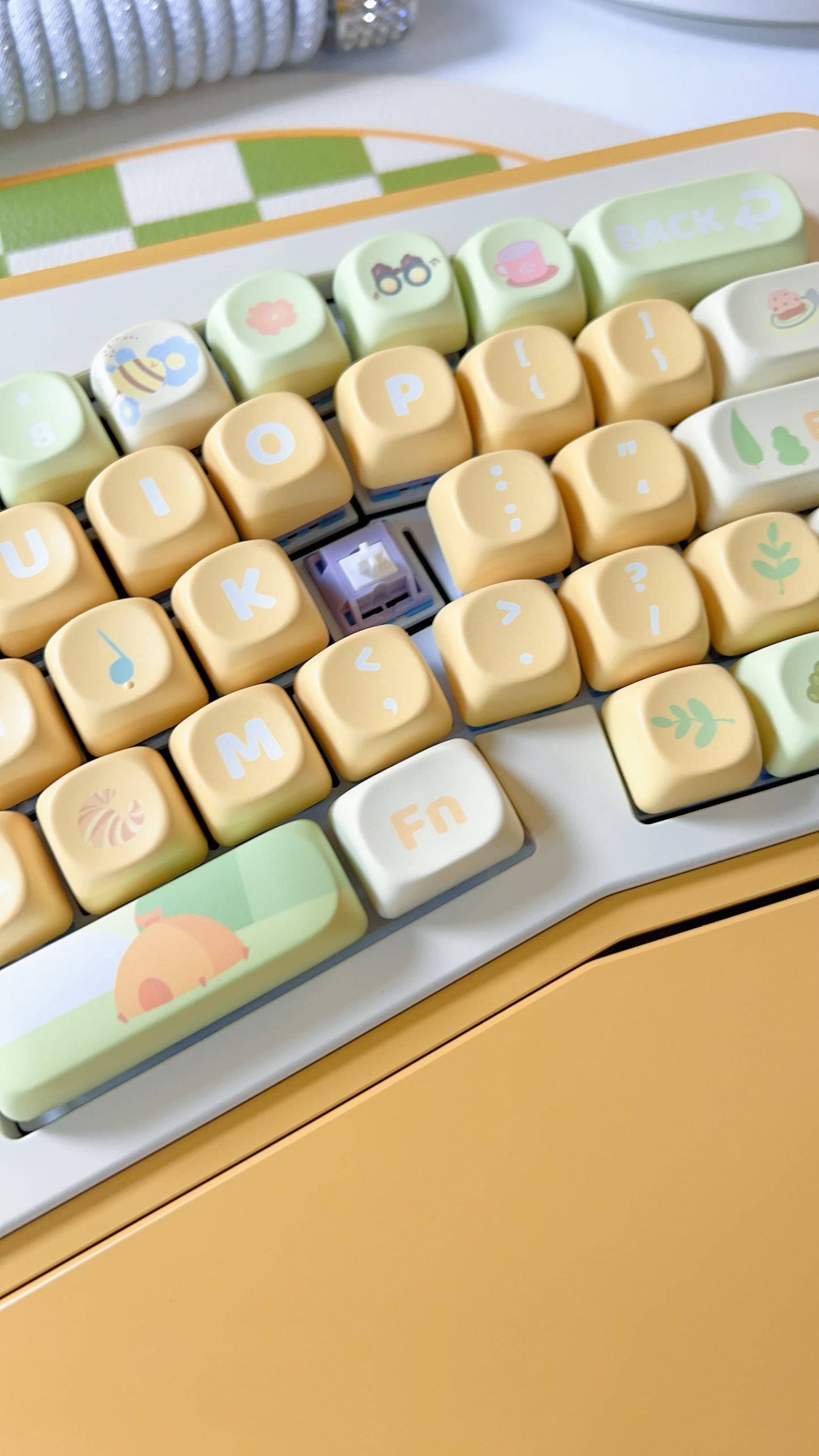 Pastel Green Yellow Go Picnic Spring Break Soa Profile Kawai Keycap Set Pandora Studio 142 Keys