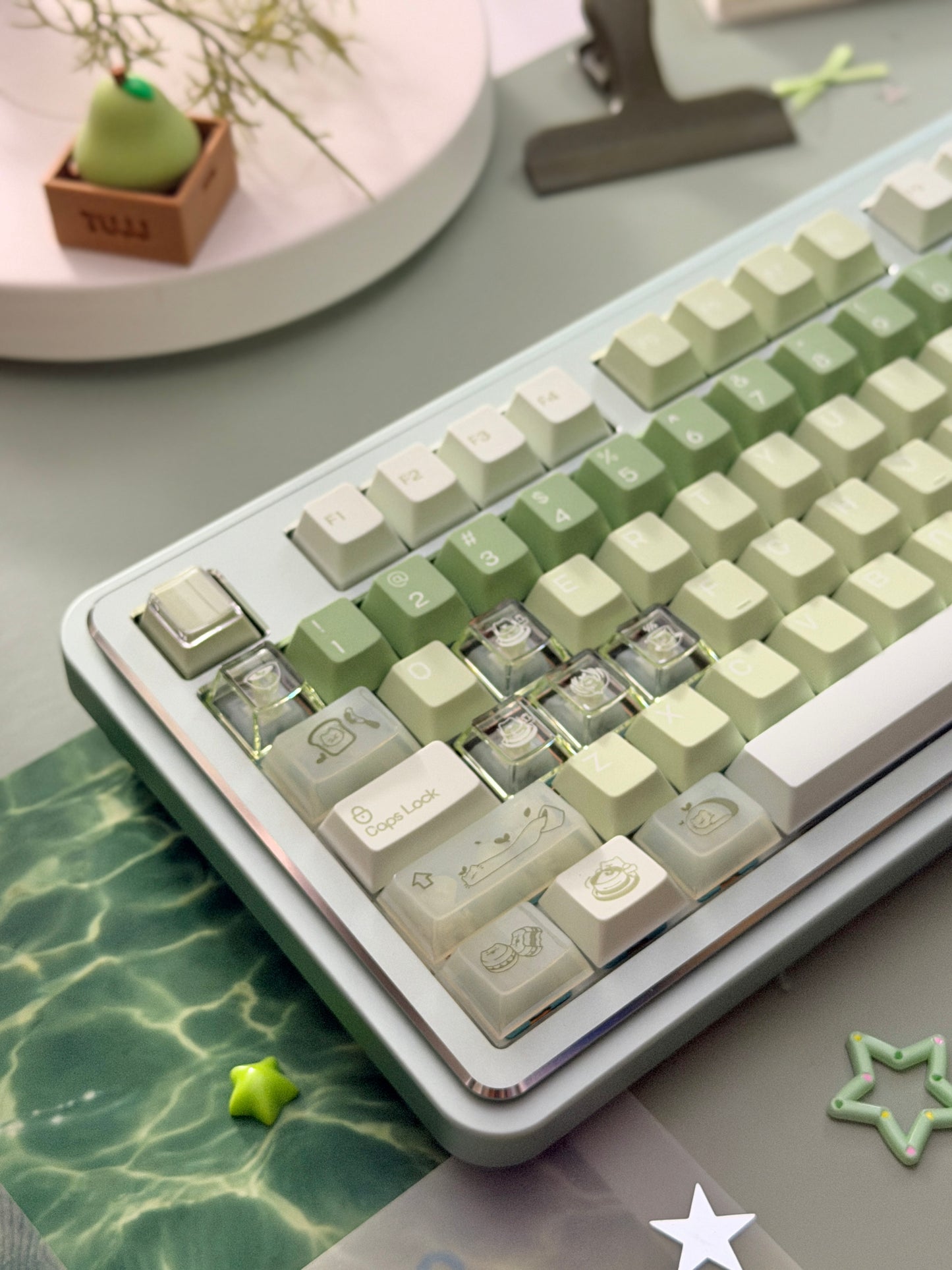 ONLY 1 Instock Prebuilt Aluminum Custom Mechanical Keyboard Story100 Anodized Green Wireless Set