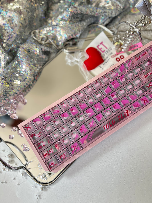 ONLY 1 instock DEFENDER68 Pink Aluminum Magnetic Switch Gaming Mechanical keyboard With KeyTok XXX Keycaps