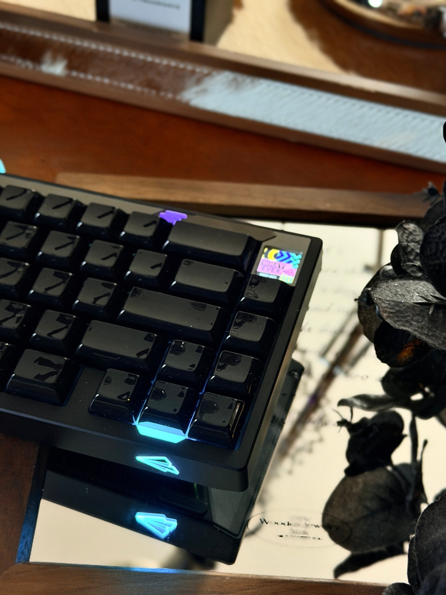 ONLY 1 Instock Prebuilt Aluminum Customized Mechanical Wired Keyboard Paper65 With Y3 Linear Switch & Black keycaps