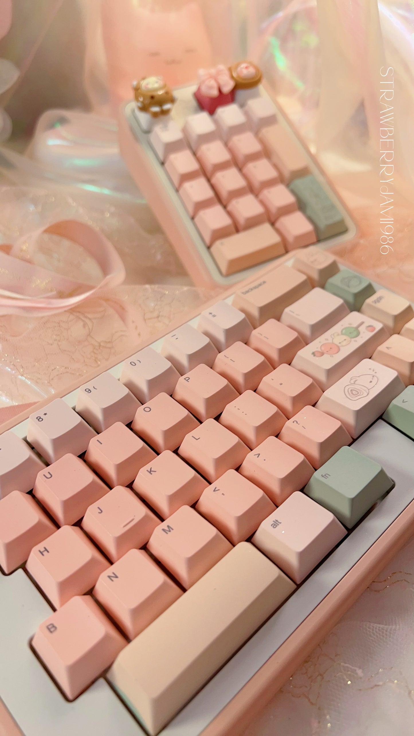 Preorder customized prebuilt peach split keyboard set for lien