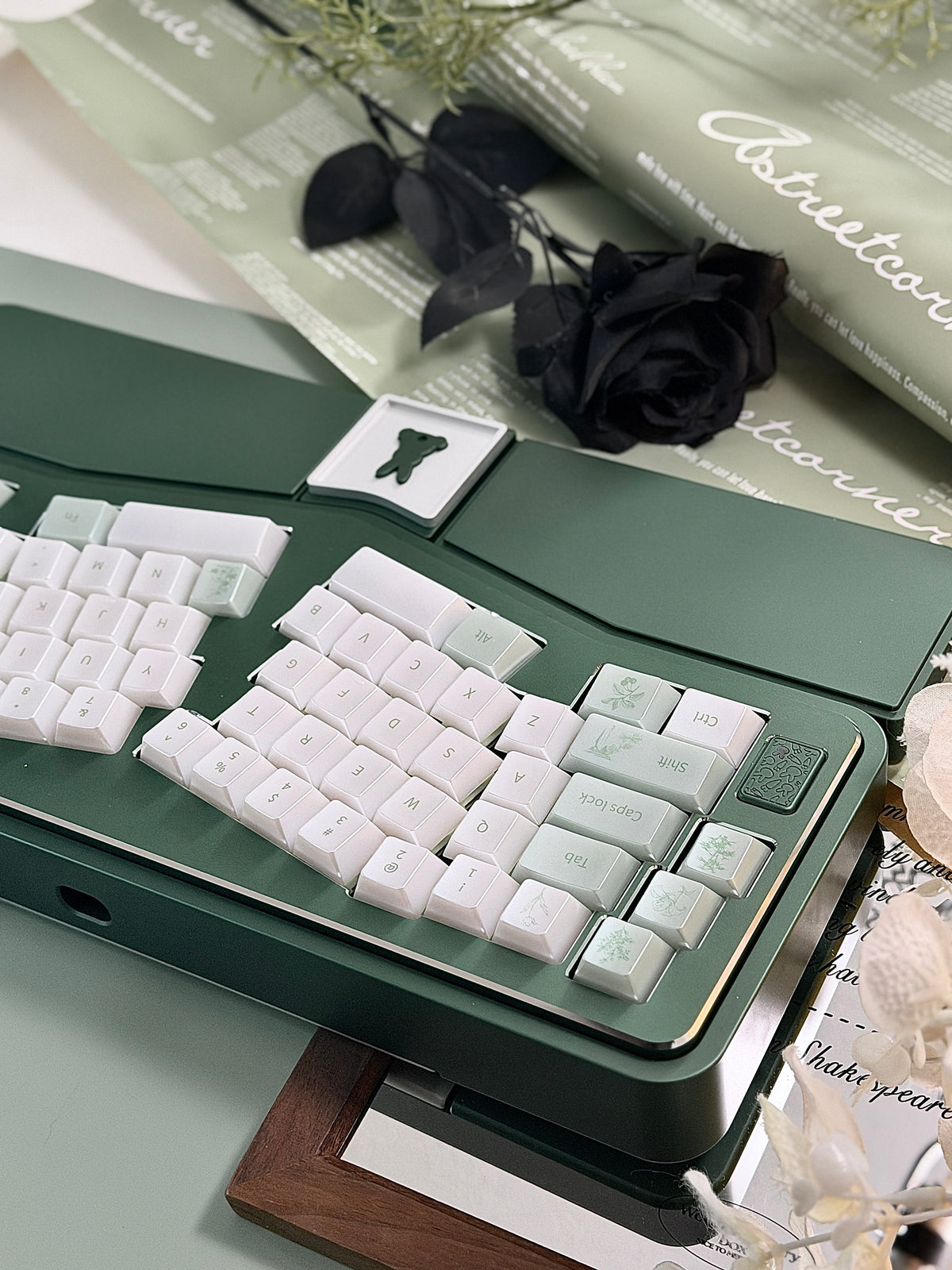 ONLY 1 Instock Prebuilt Aluminum Custom Mechanical Keyboard Vlice Anordized Green Set（free Keycaps & switches, not including number pad）