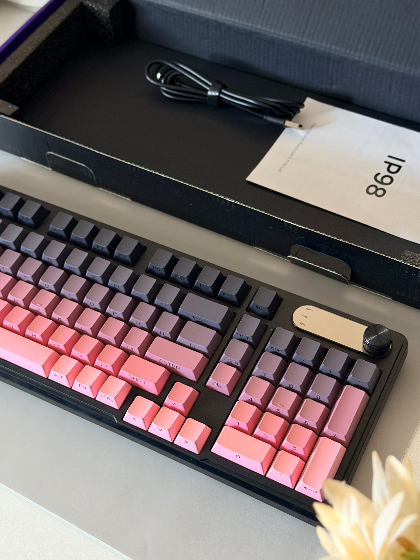 Unboxing Clearance ONLY 1 Instock FURYCUBE IP98 Black Pink Silent Membrane Keyboard