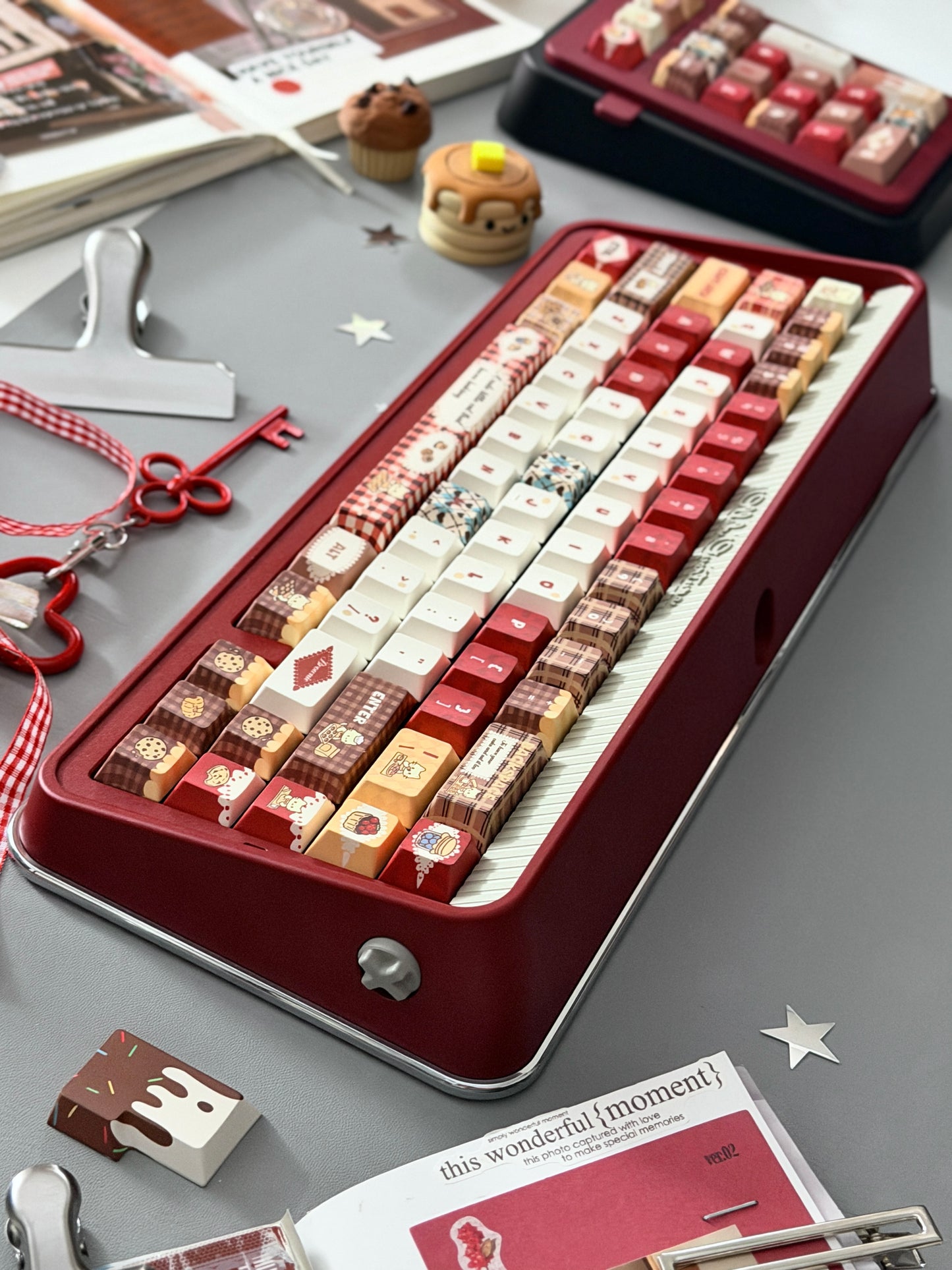 ONLY 1 Instock Olleh65 Prebuilt Aluminum Custom Mechanical Keyboard Red Set ➕ Soap Number Pad
