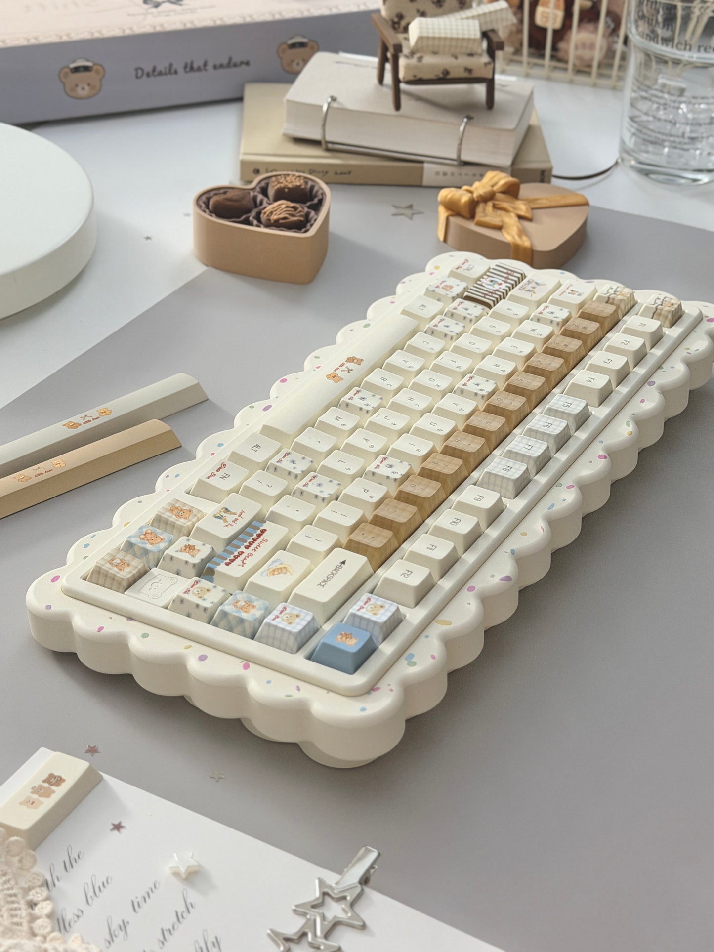ONLY 1 Instock Prebuilt Aluminum Customized Mechanical Keyboard Cookies75 Cream Sugar Set