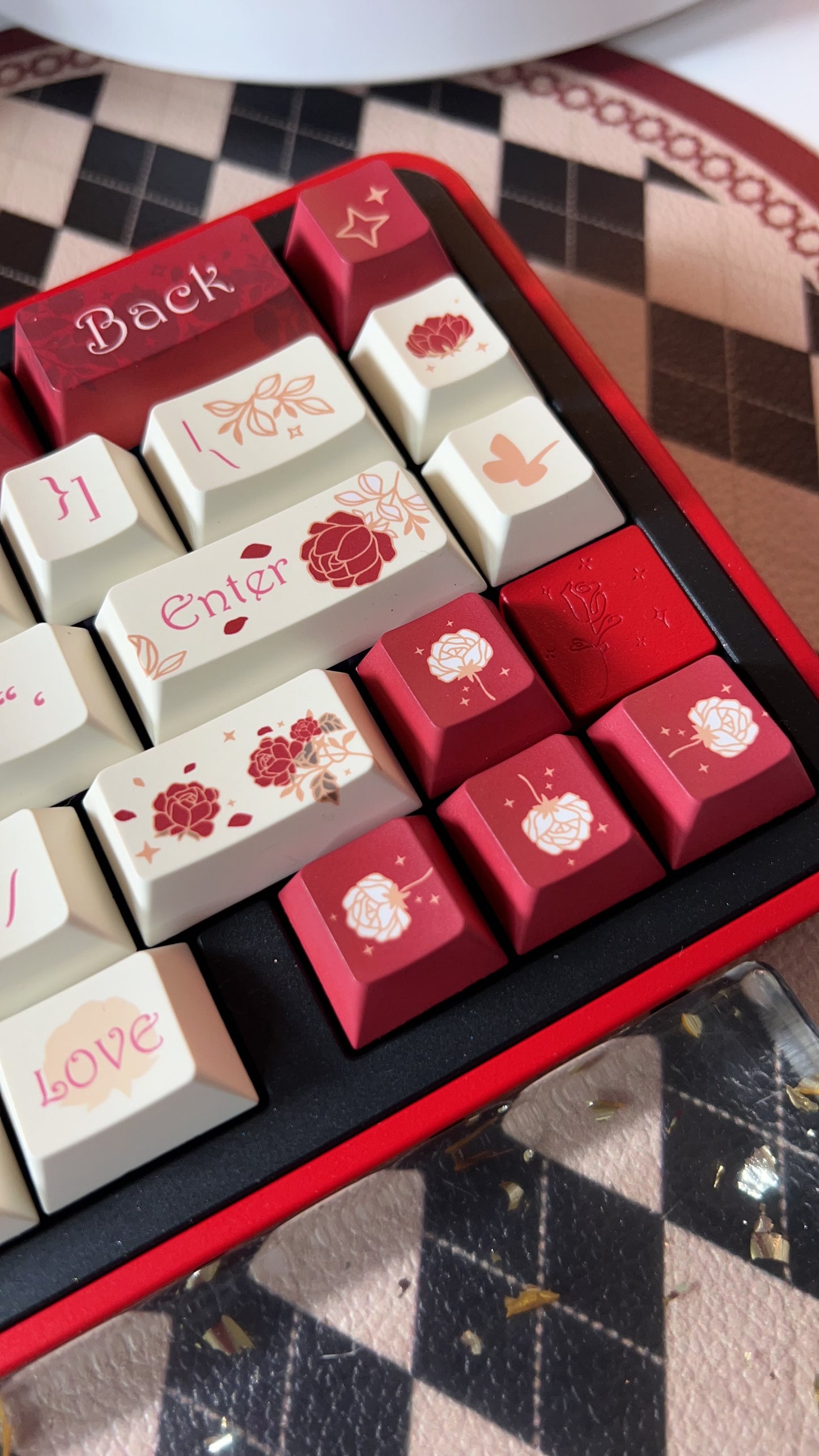 【Preorder】Prebuilt Aluminum Black Red Rose Customized Mechanical Keyboard