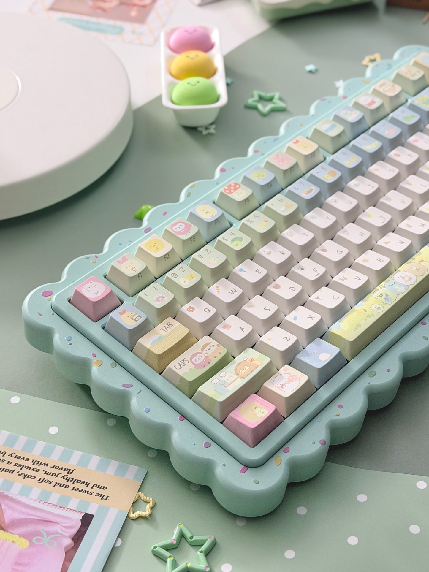 #0281 Sumikko Gurashi Cute Little Creature Pale Yellow-green Keycap Cherry Profile