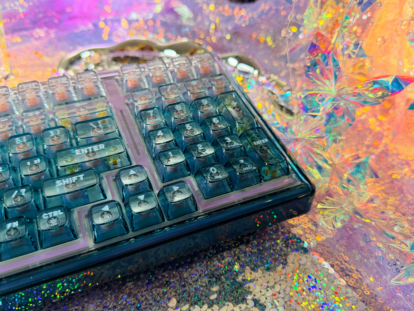Unboxing Sample For Sales ONLY 1 Instock Prebuilt Einperr Base99 Wireless Mechanical Keyboard with PC Transparent Keycaps, Hot Swappable Custom Keyboard with Number Pad, RGB Backlit, Lulu Switch for Windows Mac - Cosmic Violet