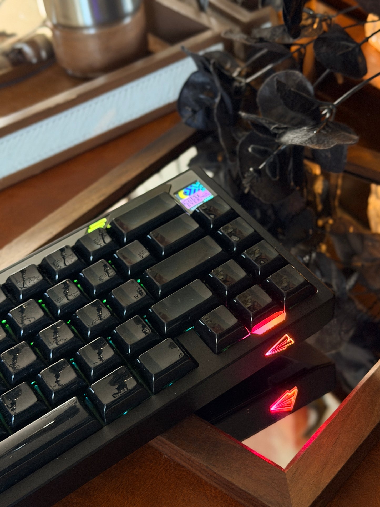 ONLY 1 Instock Prebuilt Aluminum Customized Mechanical Wired Keyboard Paper65 With Y3 Linear Switch & Black keycaps