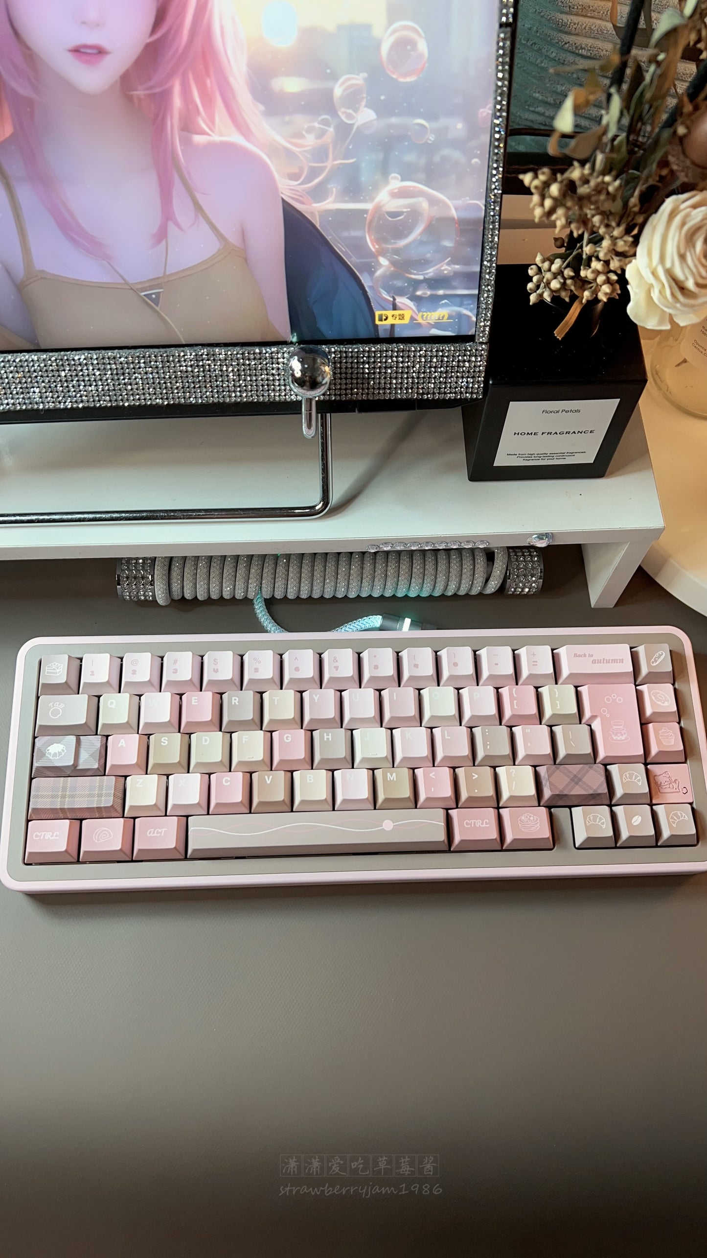 【Preorder】Prebuilt Lucky67 Pink Brown Aluminum Customized Mechanical Keyboard