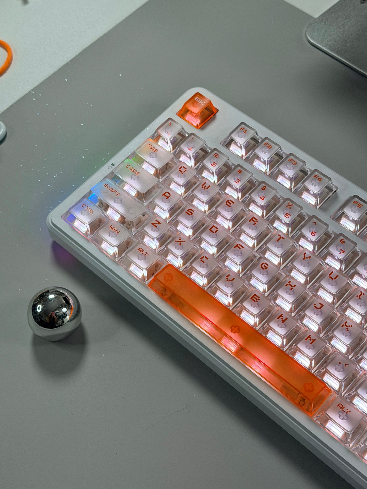 Unboxing Clearance ONLY 1 Instock Attack Shark X87 Ultra Wireless Mechanical RGB Backlit Iced Orange Keyboard