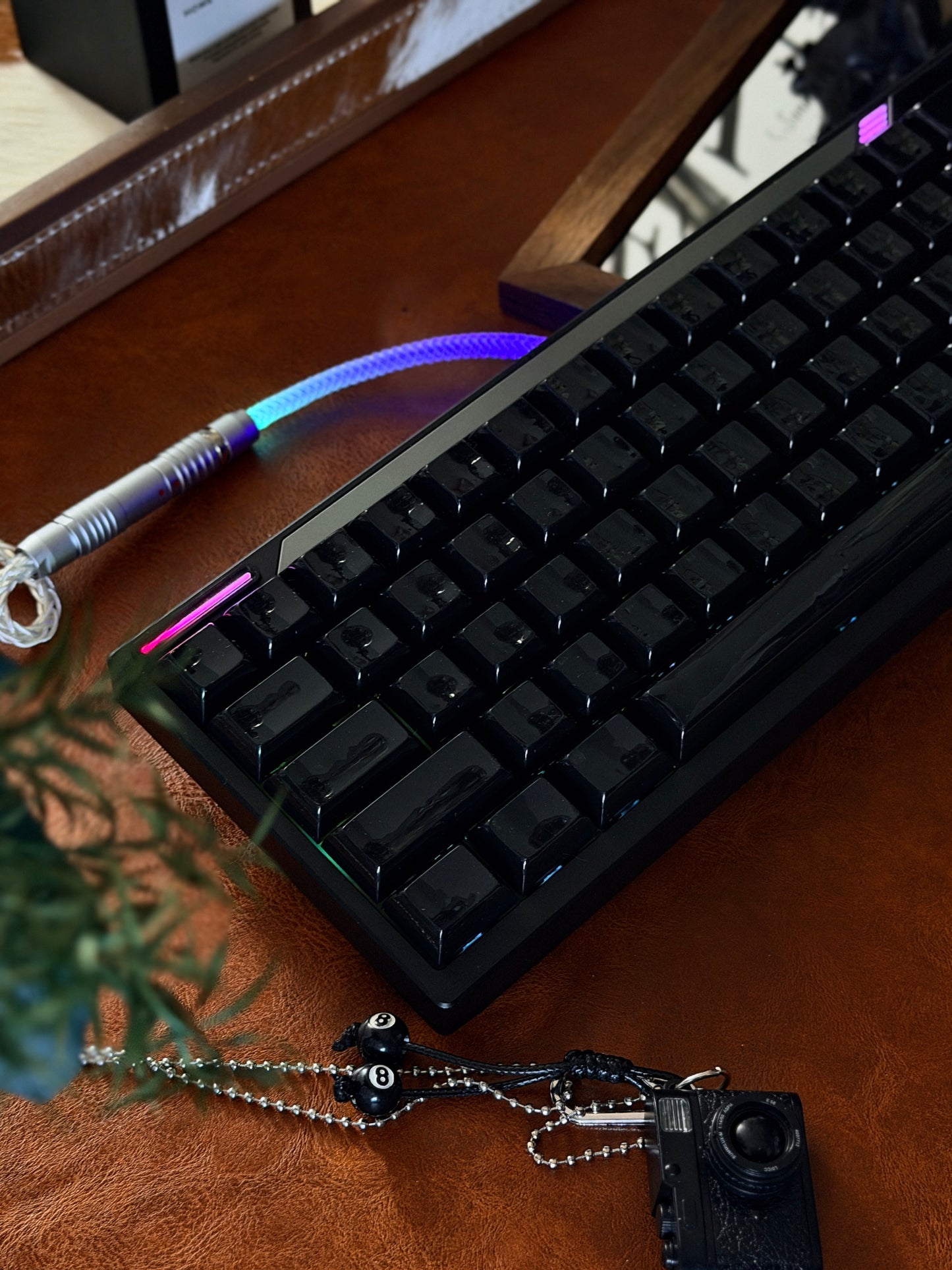 ONLY 1 Instock Prebuilt Aluminum Customized Mechanical Wired Keyboard Paper65 With Y3 Linear Switch & Black keycaps