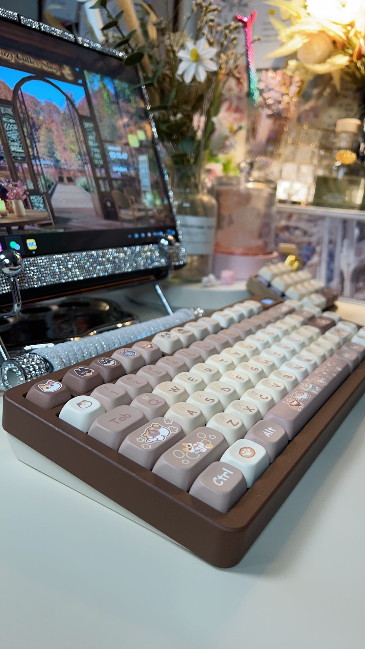 【Preorder】Prebuilt Aluminum Customized Mechanical Keyboard dbp75 Brown And Beige