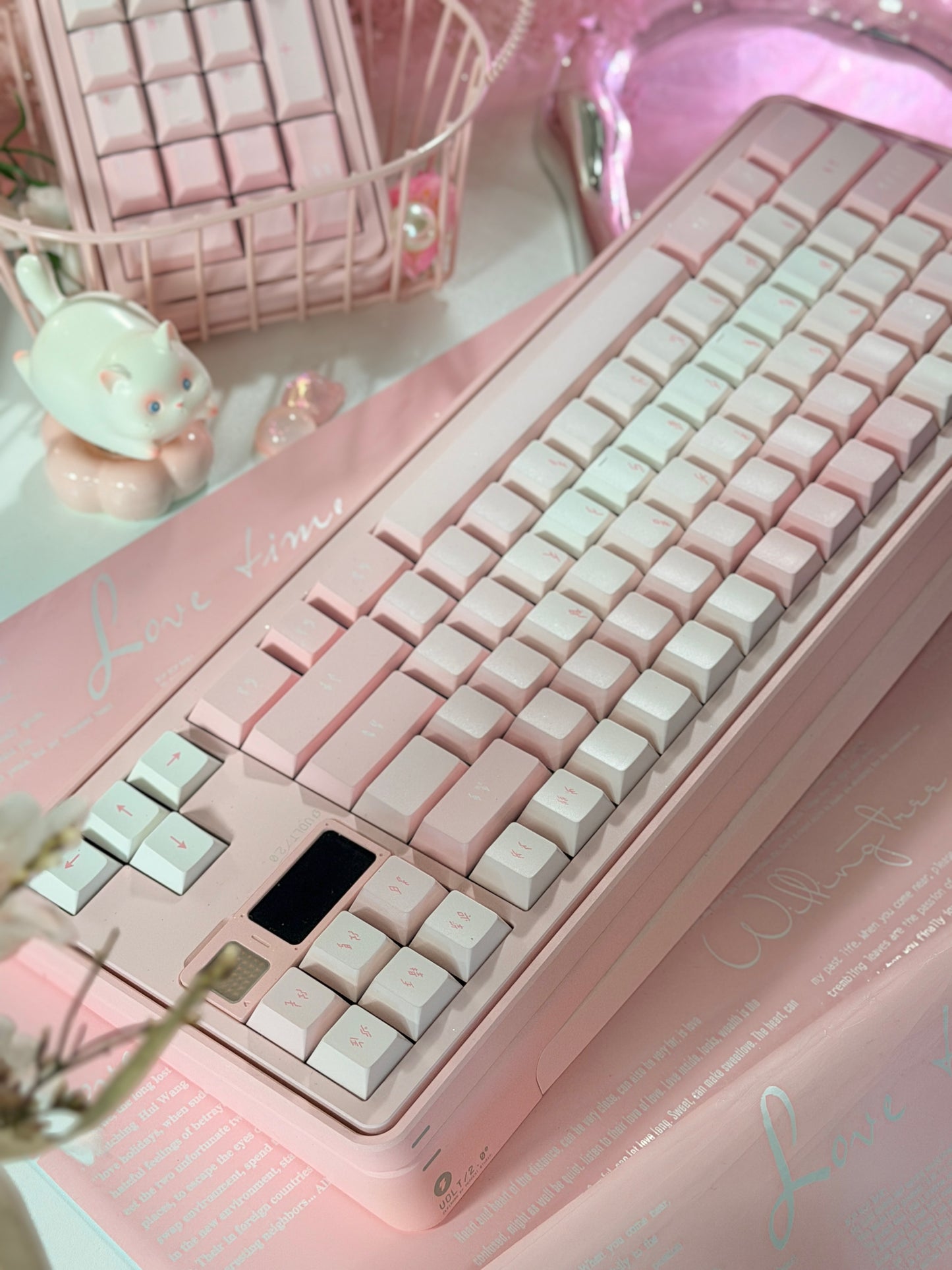 ONLY 1 Instock Prebuilt Aluminum Customized Mechanical Keyboard PERCENTSTUDIO VOLT2.0 Pale Pink Set + VOLT PLUS PAD
