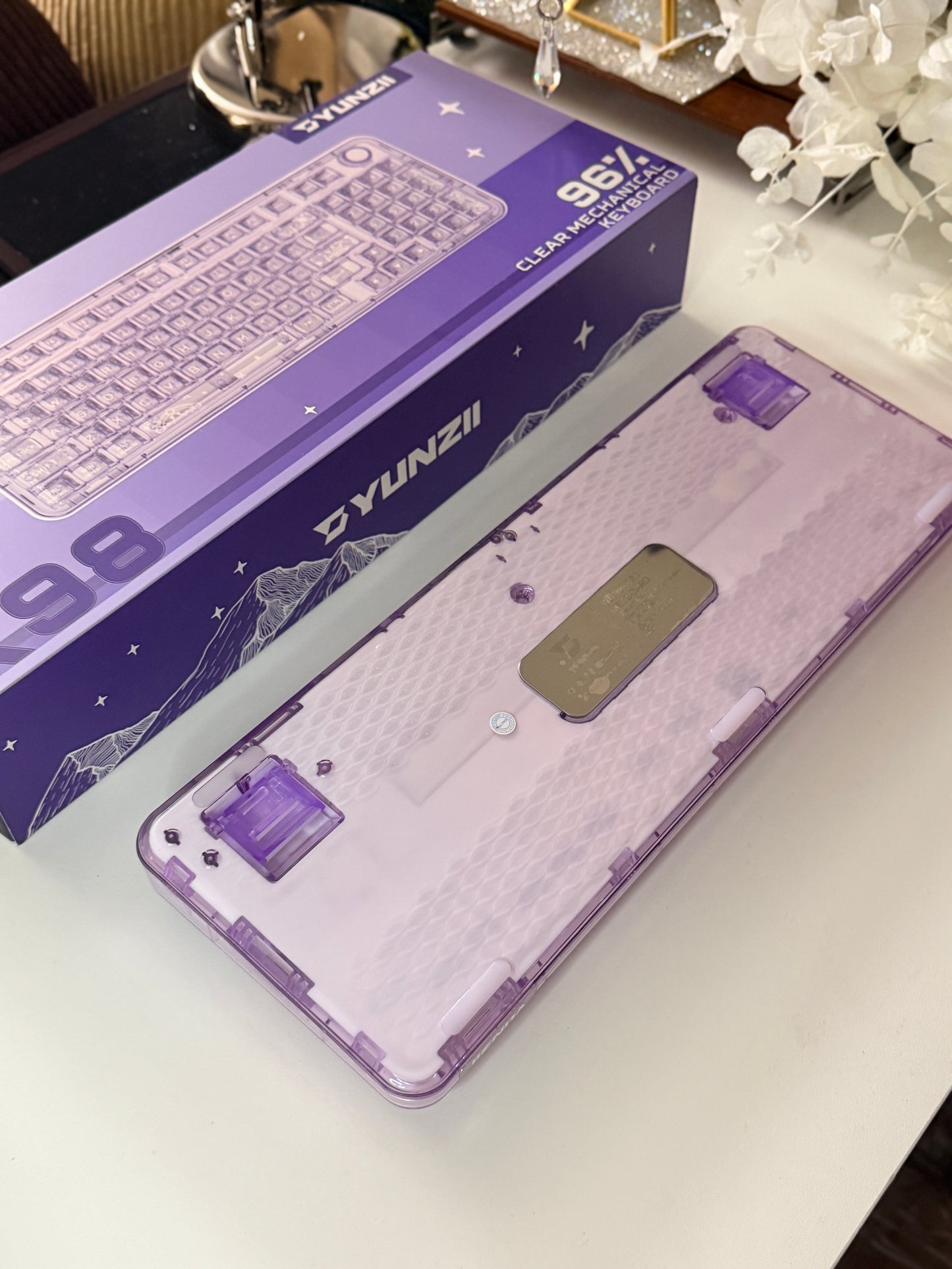 Sample For Sale ONLY 1 Instock YUNZII X98 Wireless Mechanical Gaming Keyboard (Purple, Crystal Switch)