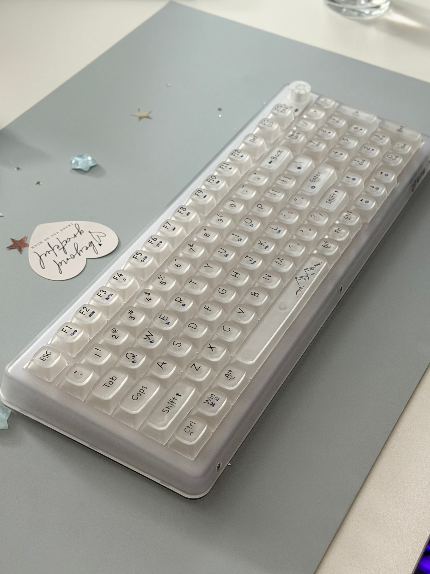 EWEADN V99 Wireless Transparent Mechanical Gaming Keyboard with RGB Backlight