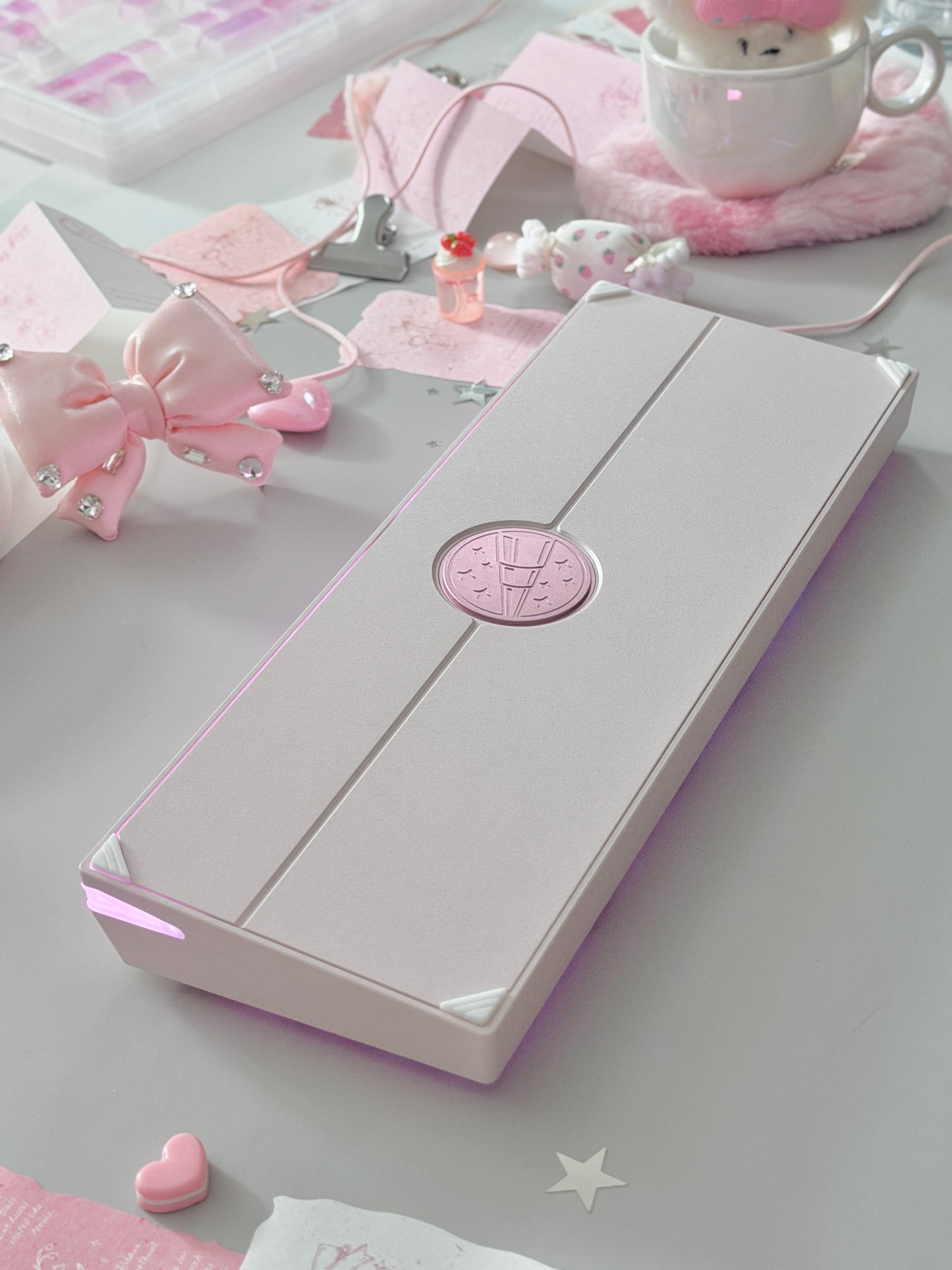 ONLY 1 Instock Prebuilt Aluminum Custom Mechanical Keyboard Meletrix ZOOM65V3 Pink Set