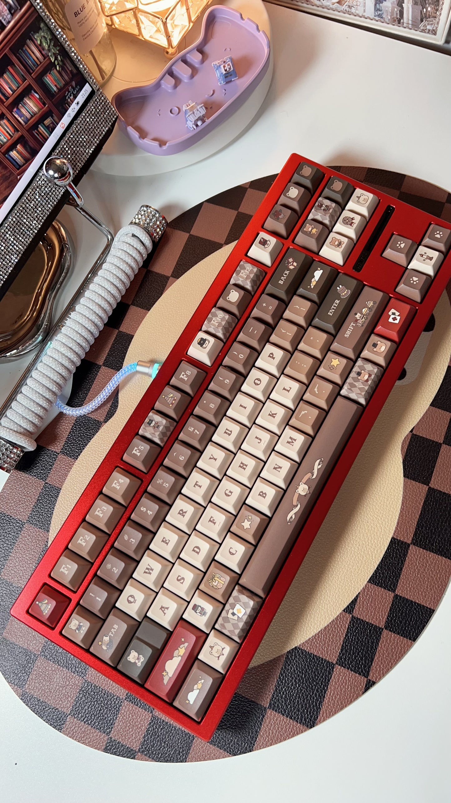 【Only 1 In-stock】Prebuilt MXRSKEY Y80 TK Metalic Red Aluminum Mechanical Customized Keyboard