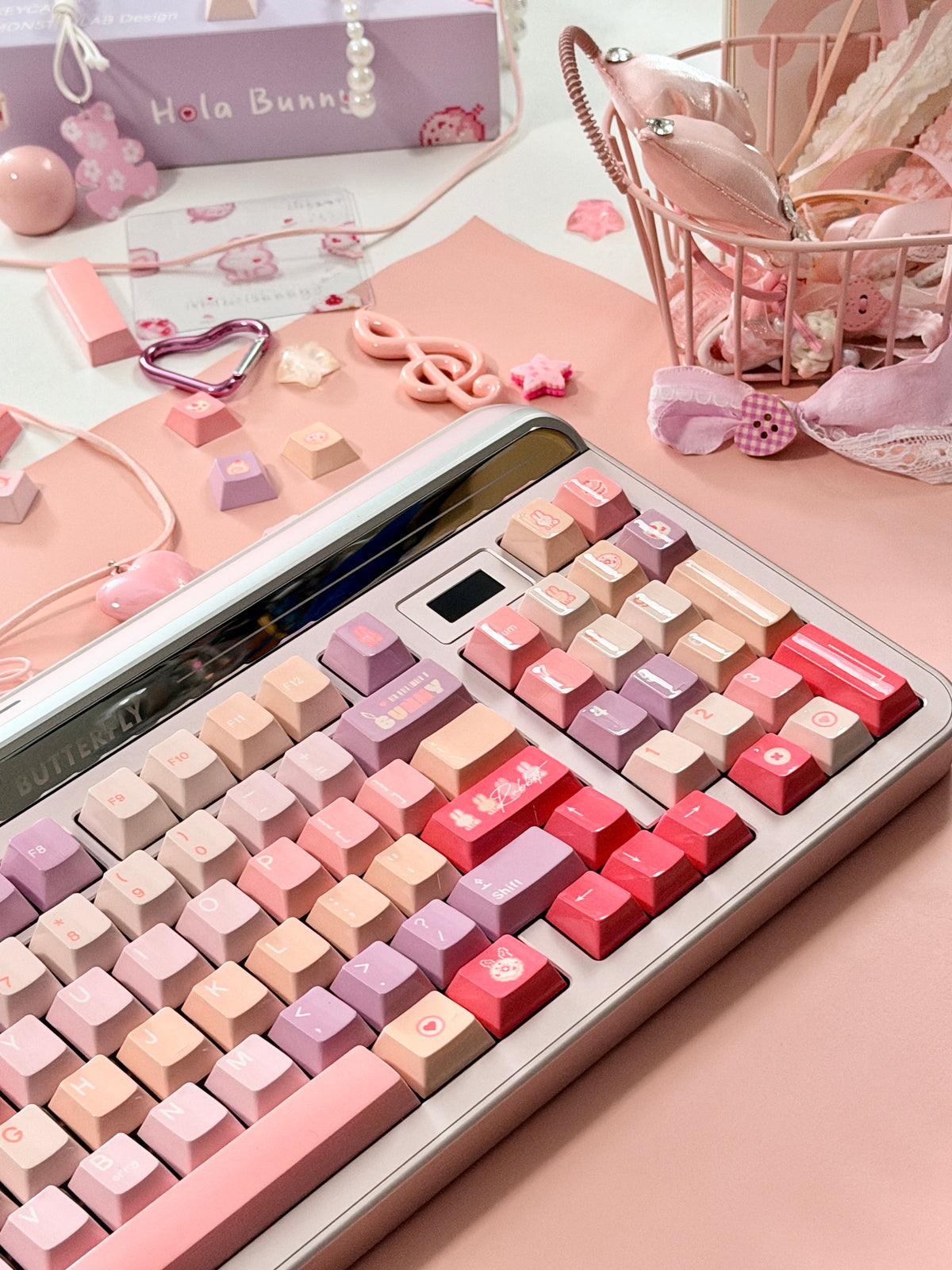 ONLY 1 Instock Prebuilt Targa98 Anordized Pink Aluminum Custom Mechanical Keyboard