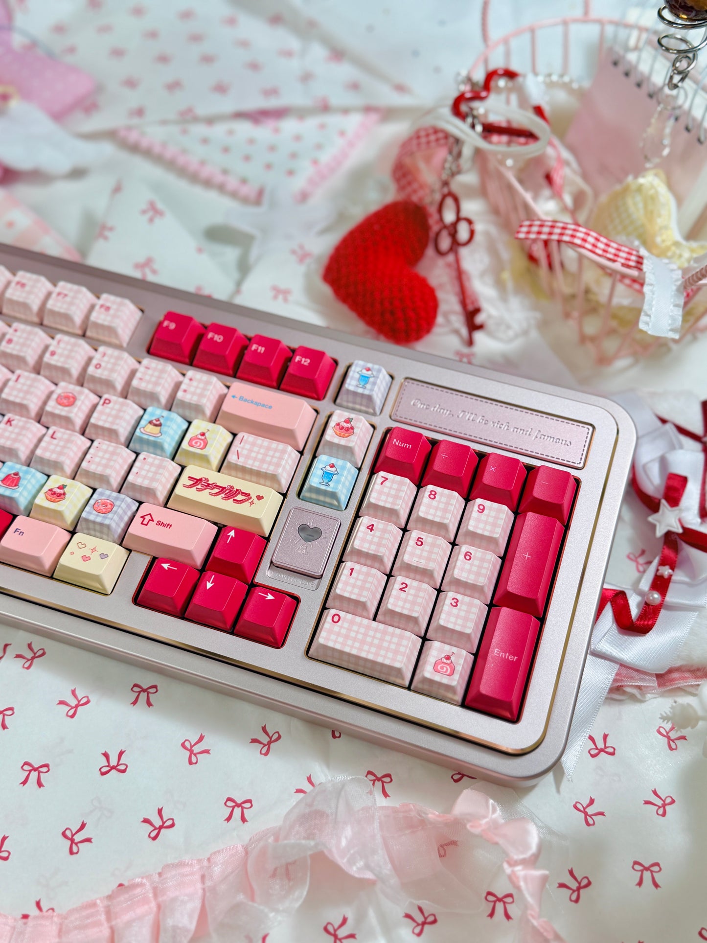 #0242 Showa Dessert Cream Soda Pastel Grid Keycaps Designed By Keyria Labs