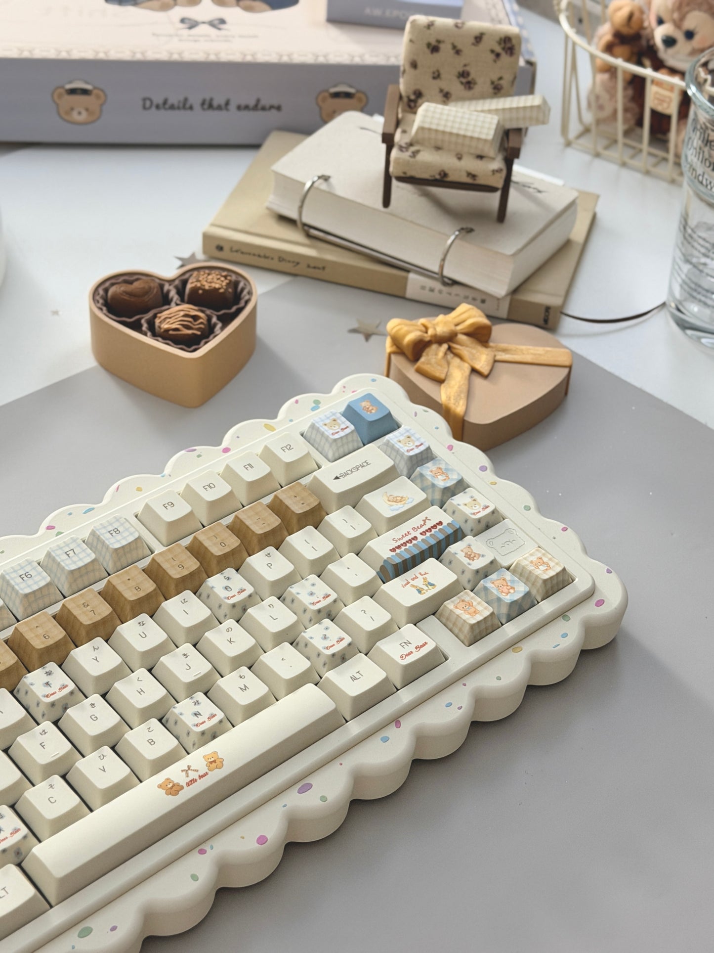 ONLY 1 Instock Prebuilt Aluminum Customized Mechanical Keyboard Cookies75 Cream Sugar Set
