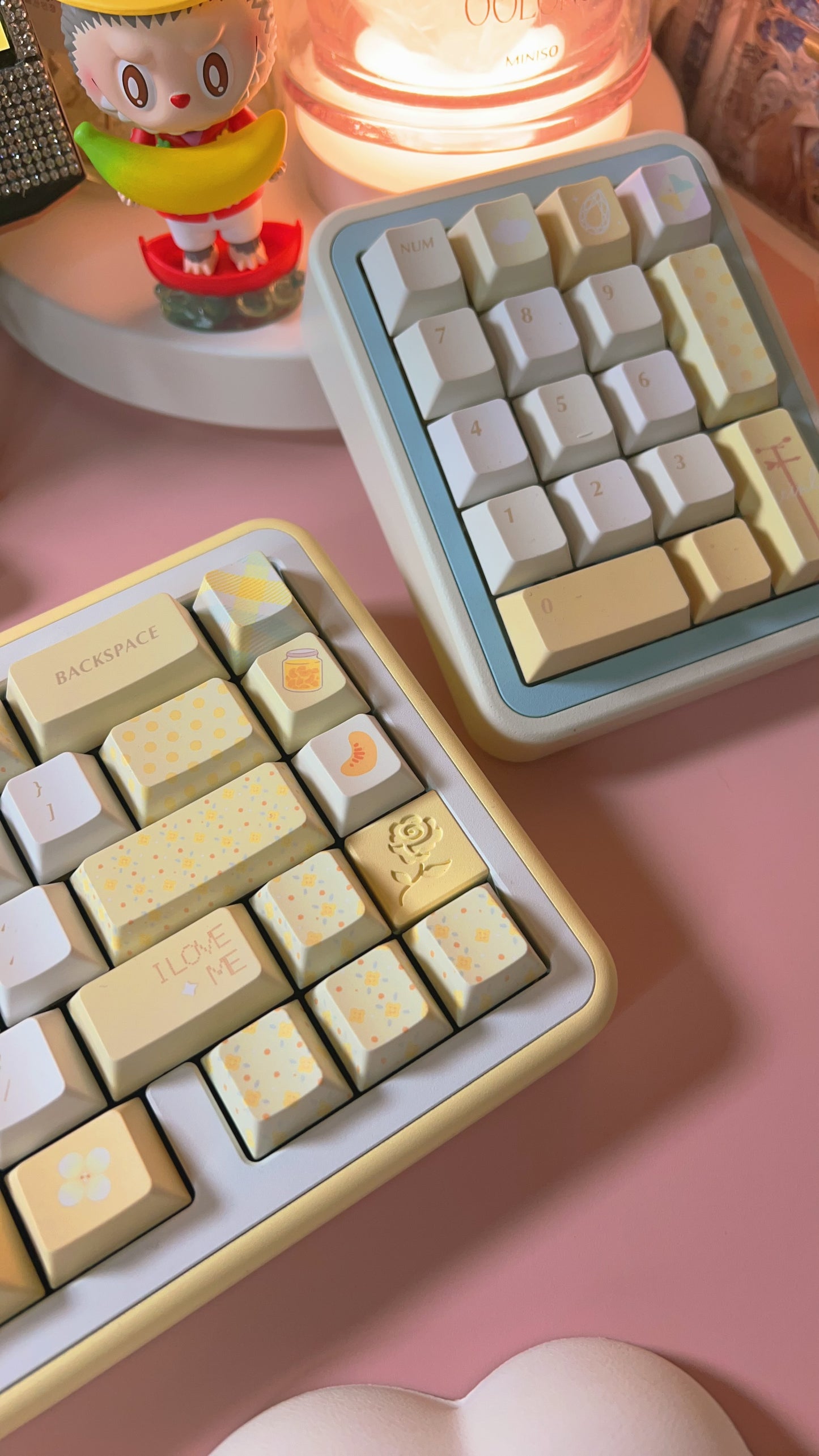 Prebuild Pastel Yellow Rose65 Aluminum Customized Mechanical Keyboard