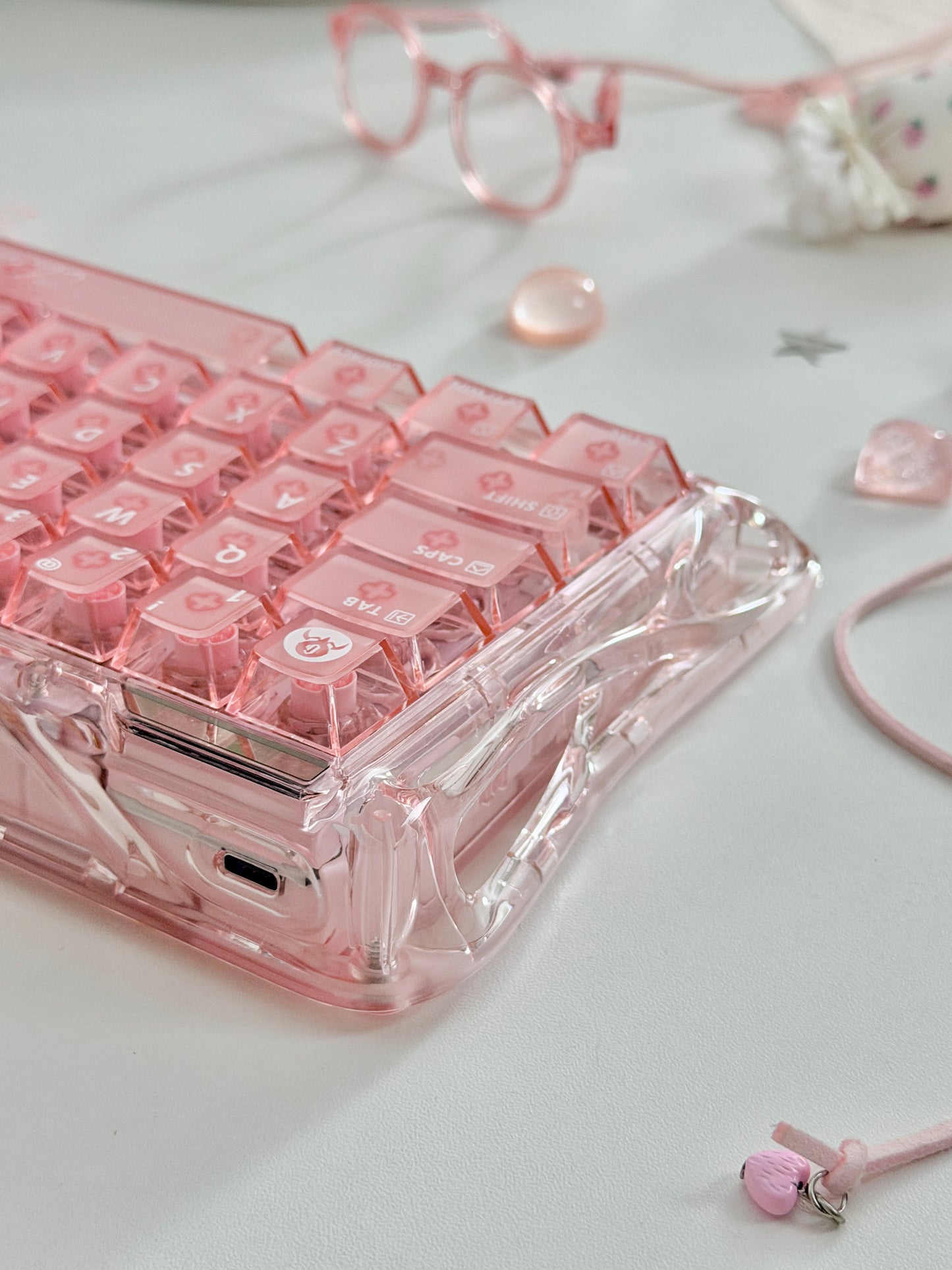 Unboxing Clearance ONLY 1 Instock GravaStar Mercury V60 Crystal Rose Magnetic Gaming Keyboard