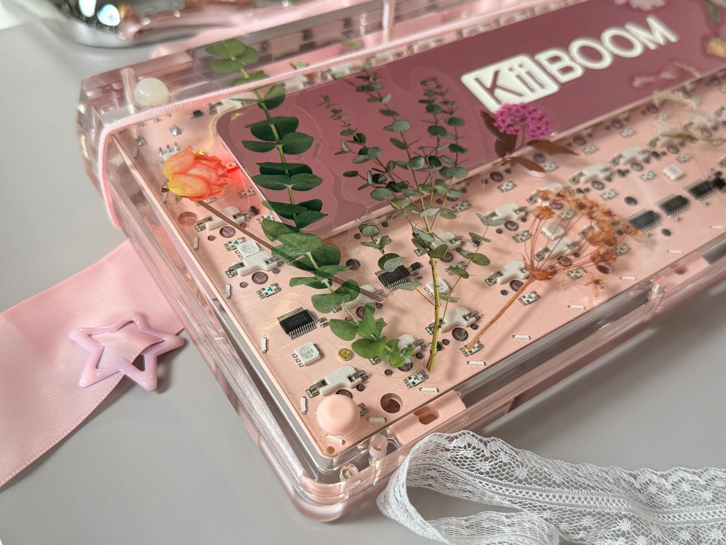 Unboxing Sample For Sales ONLY 1 Instock Pink KiiBOOM Phantom81V2 Mechanical Custom Keyboard ➕ Number PAD（including artisan keys）