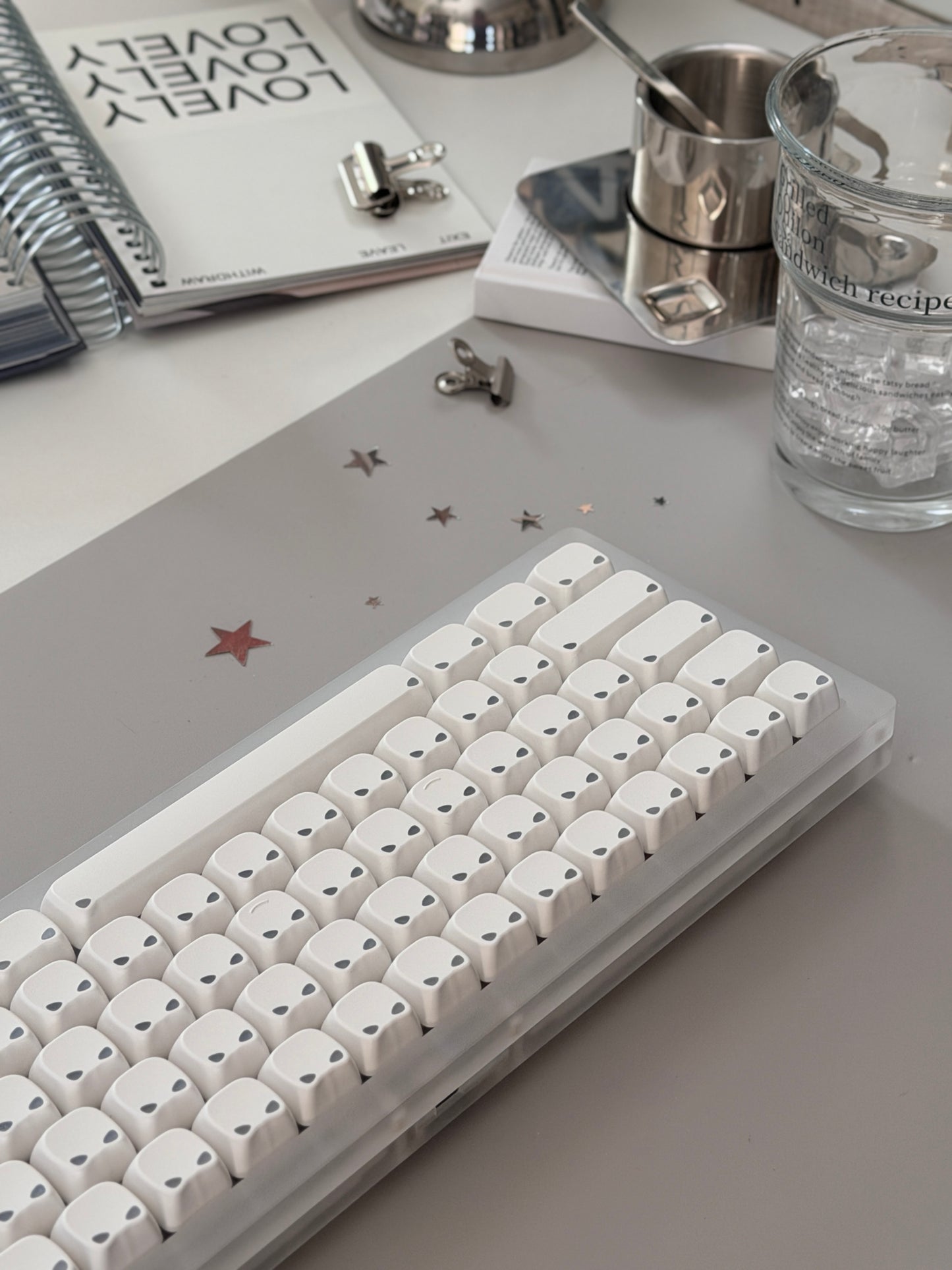 ONLY 1 Instock Prebuilt Matt acrylic Custom Mechanical Keyboard SET with RGB Backlit
