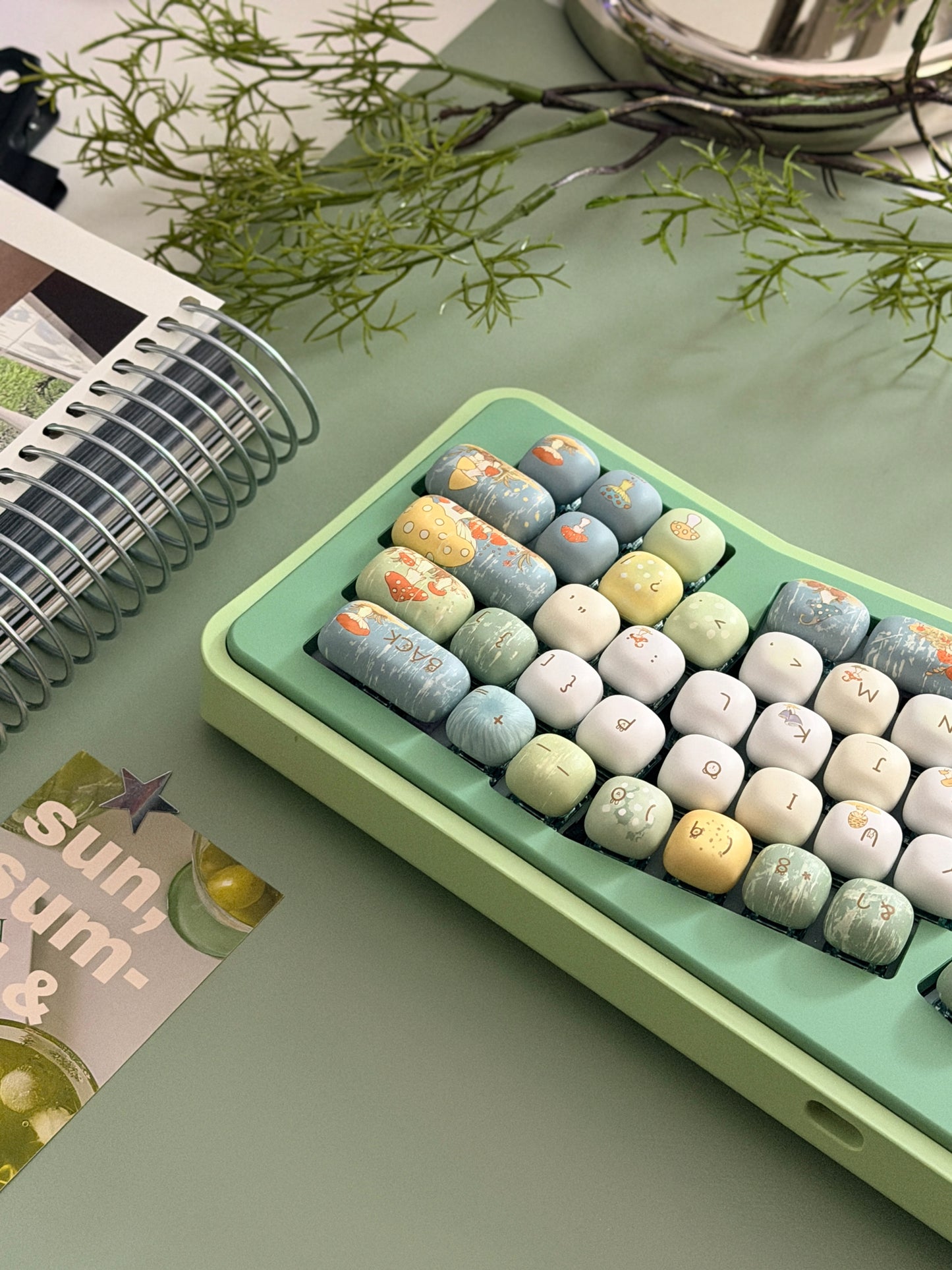 ONLY 1 Instock Prebuilt Aluminum Custom Mechanical Keyboard Green Vlice Ergonomic Set